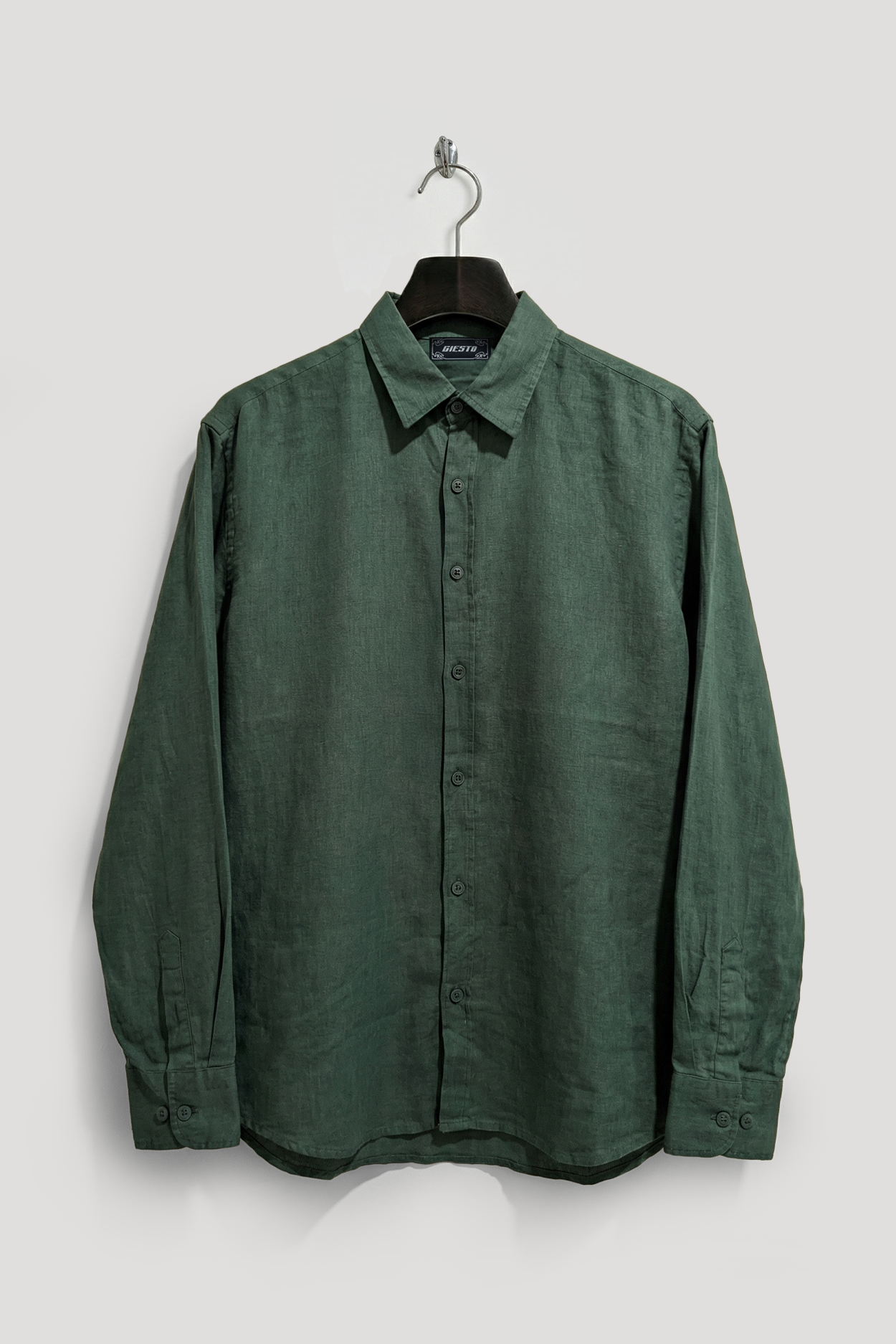 100% LINEN OVERSIZED EMERALD GREEN SHIRT