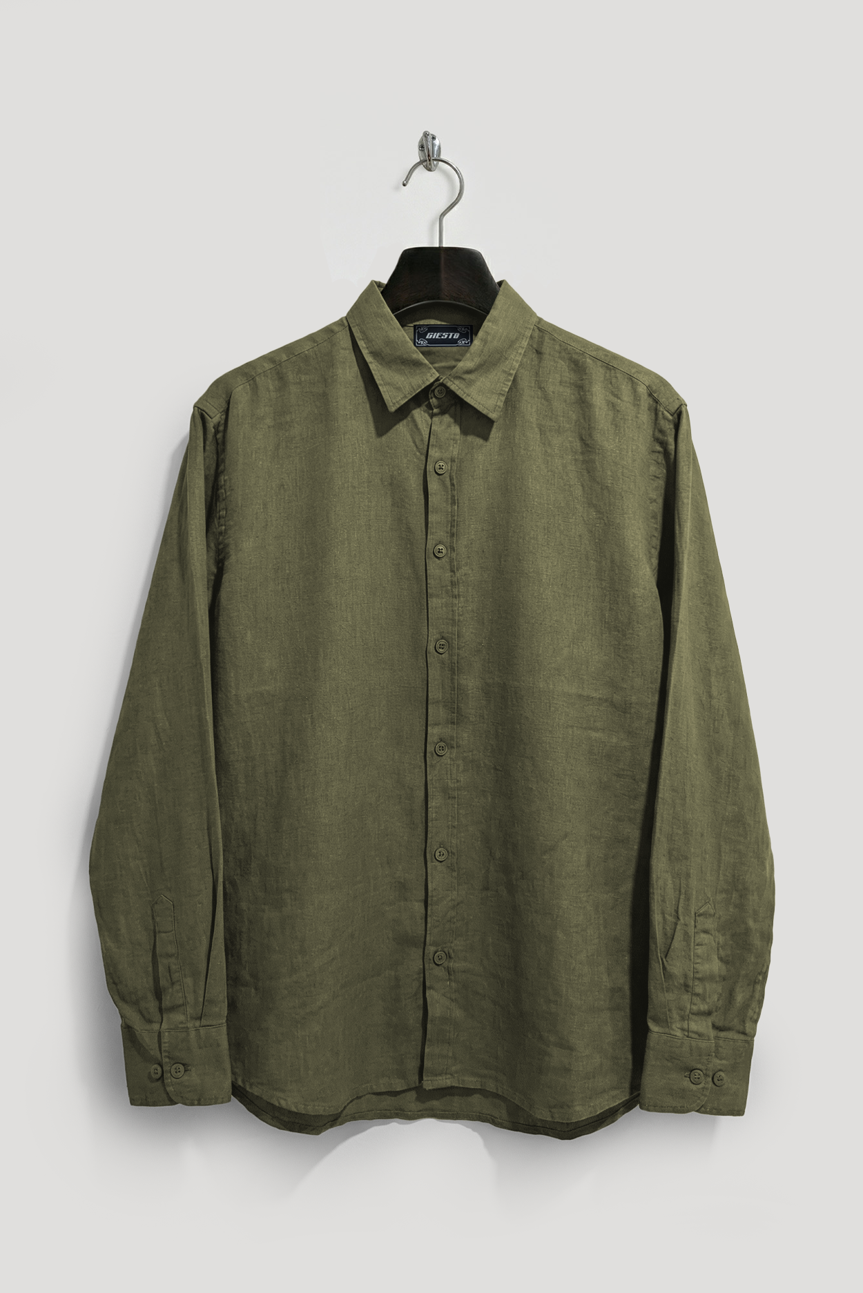 %100 KETEN OVERSIZE HAKİ GÖMLEK