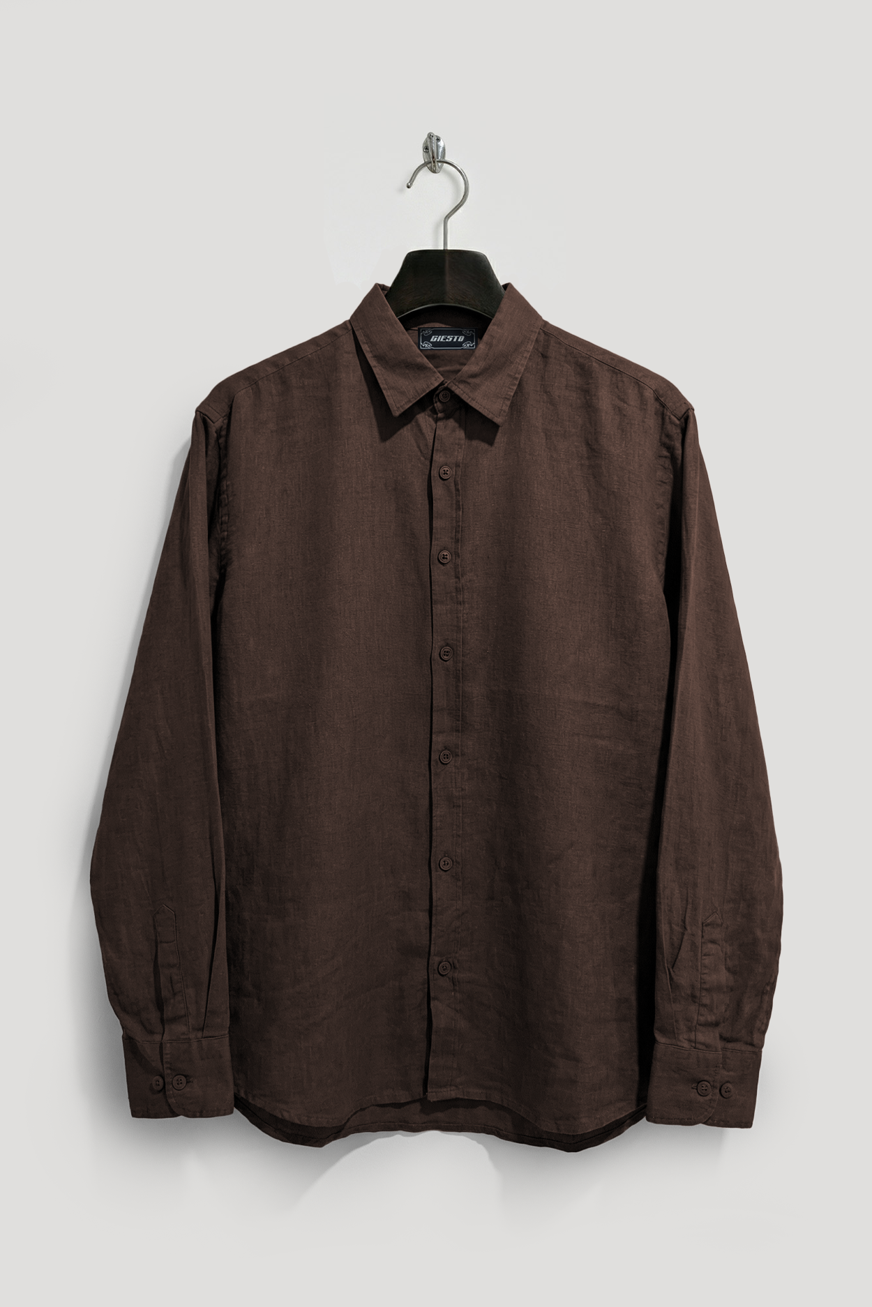 %100 KETEN OVERSIZE KAHVERENGİ GÖMLEK