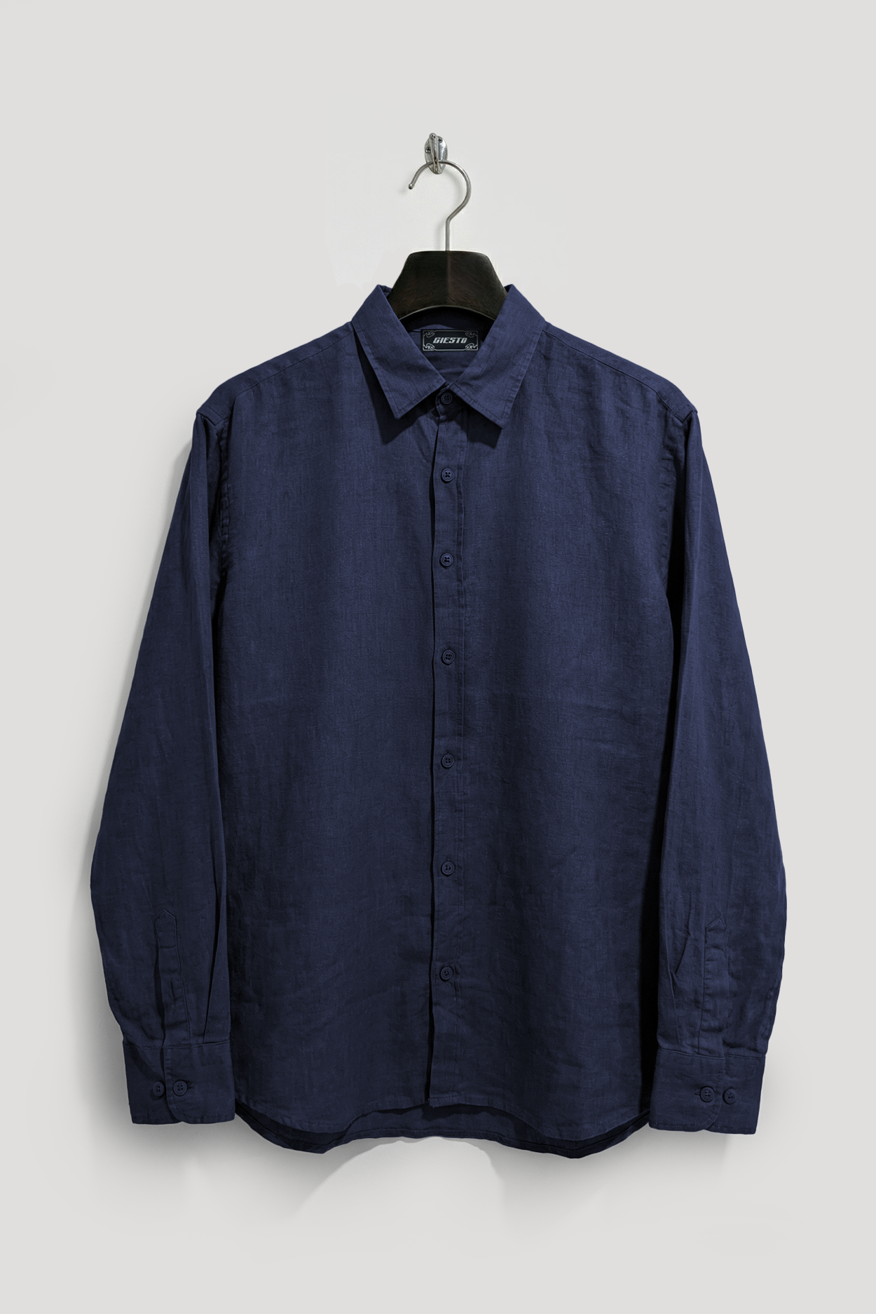 %100 KETEN OVERSIZE LACİVERT GÖMLEK