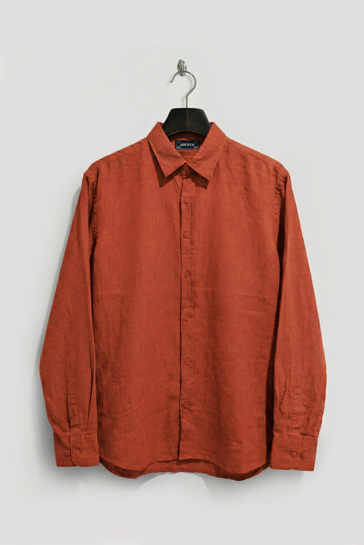 100% LINEN OVERSIZE ORANGE SHIRT