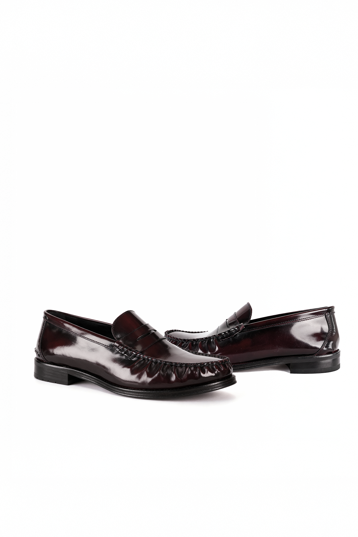 SİYAH BORDO EFEKTLİ LOAFER AYAKKABI