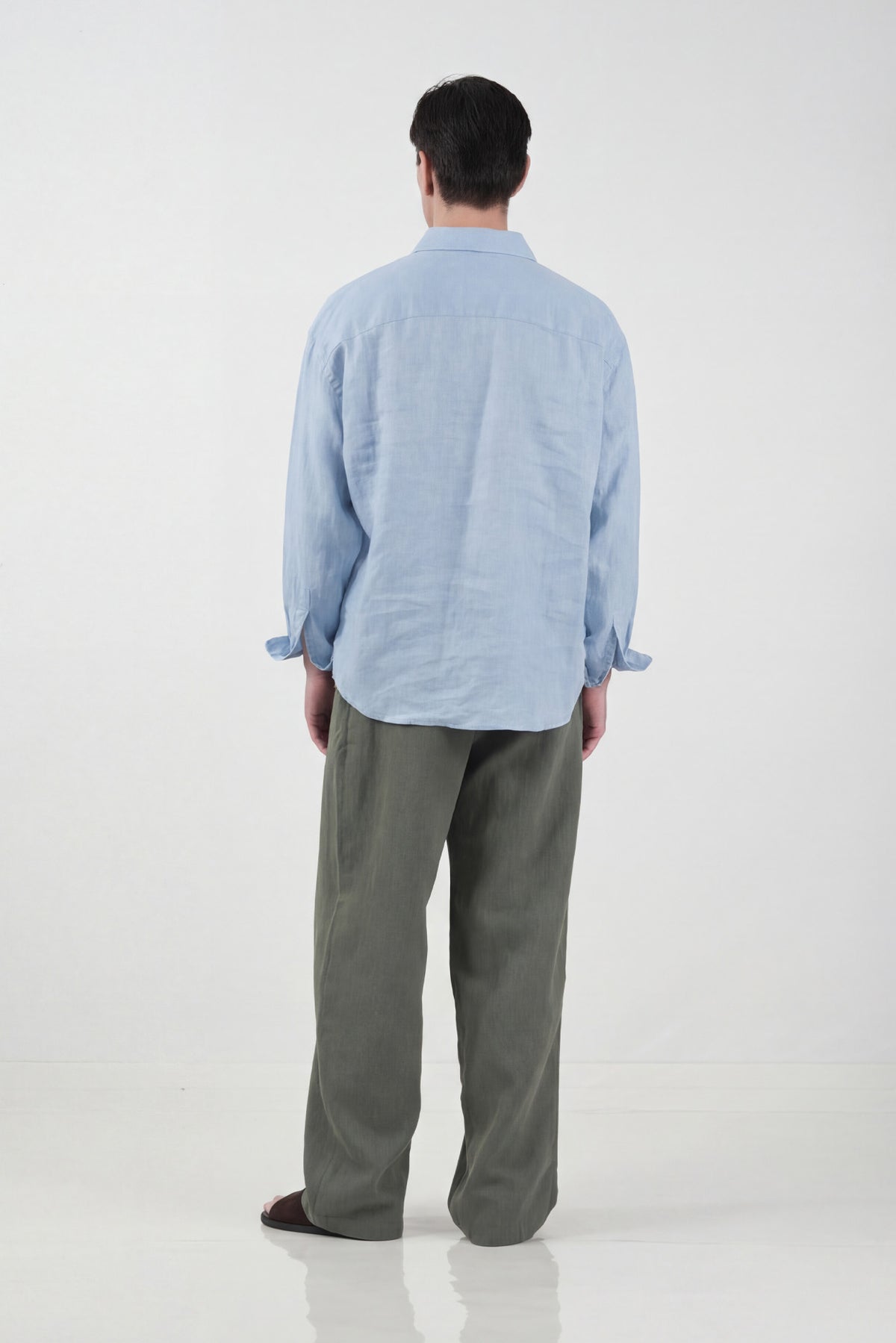 %100 KETEN OVERSIZE MAVİ GÖMLEK · 4