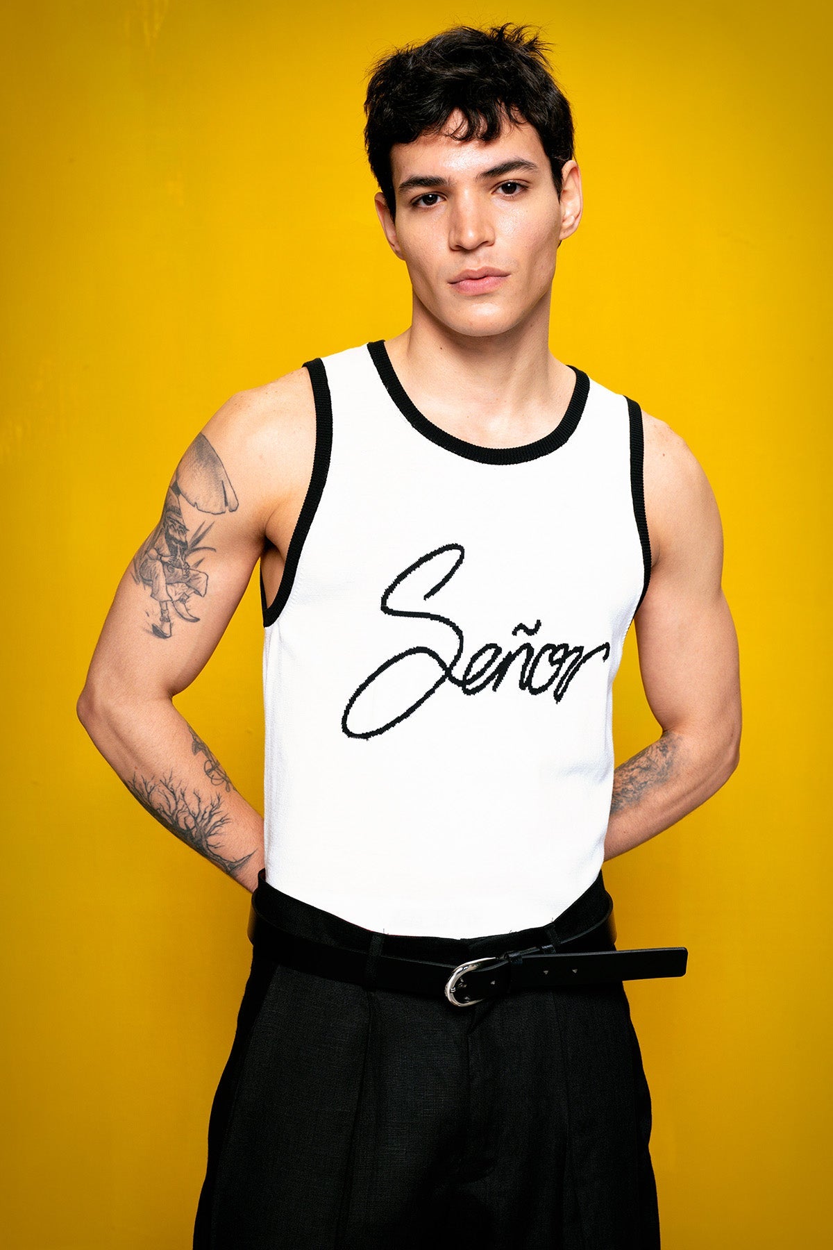 TRİKO KOLSUZ BEYAZ  T-SHIRT GIESTO