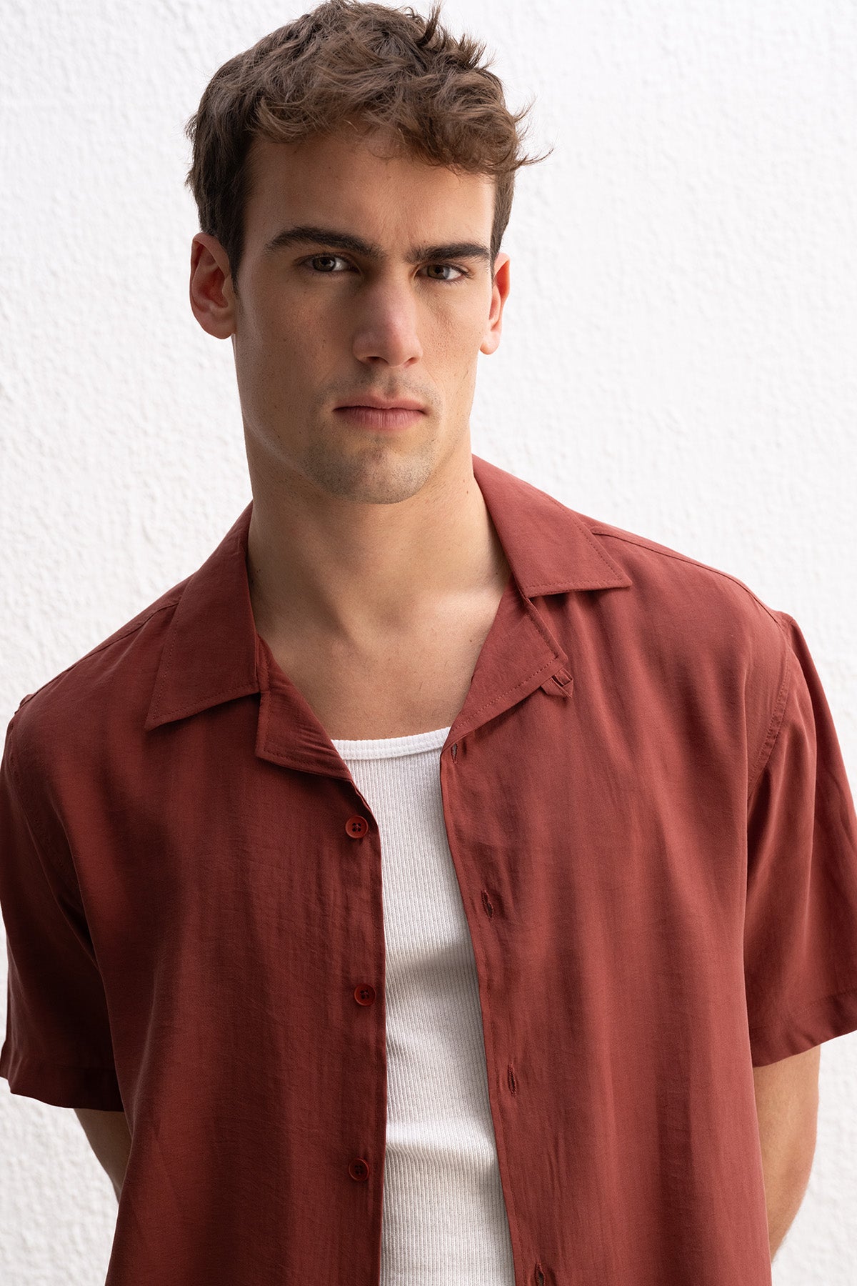 DRAPED LACED TILE SHIRT