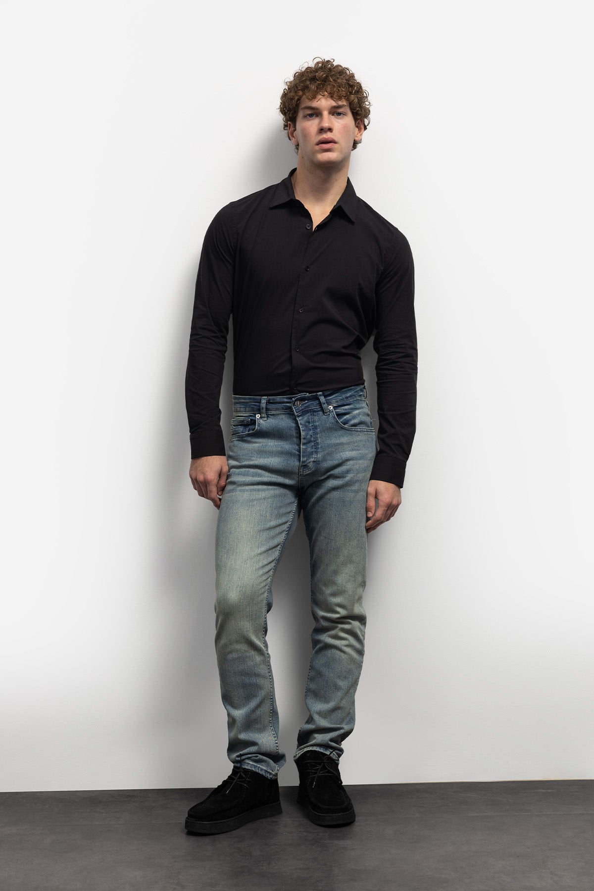 DAR KESİM POPLİN GÖMLEK - SİYAH - GÖMLEK