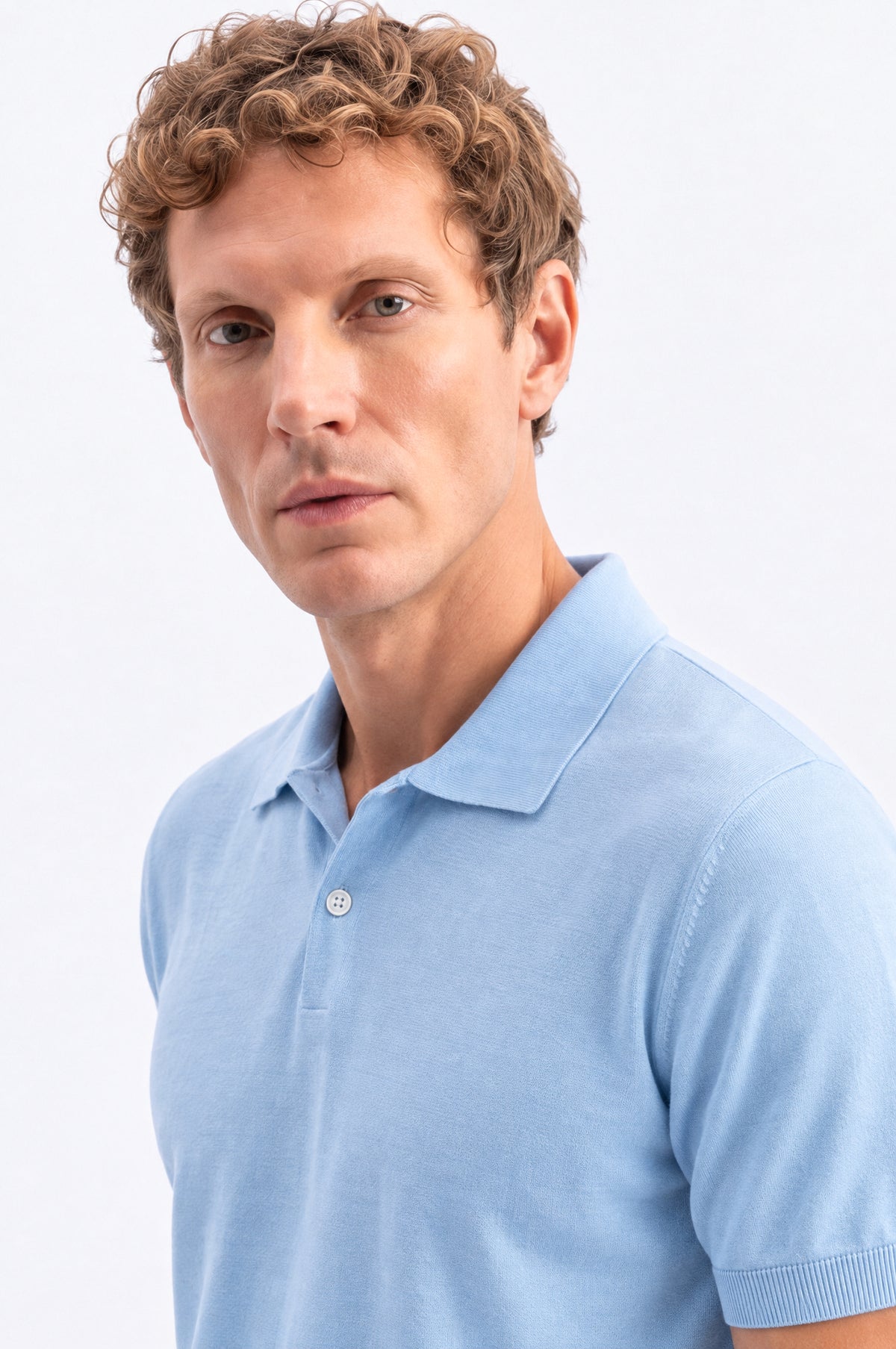 POLO YAKA MAVİ TRİKO T-SHIRT - 1