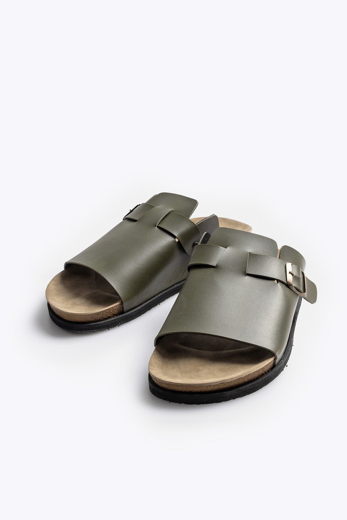 SINGLE STRAP KHAKI SLIPPERS