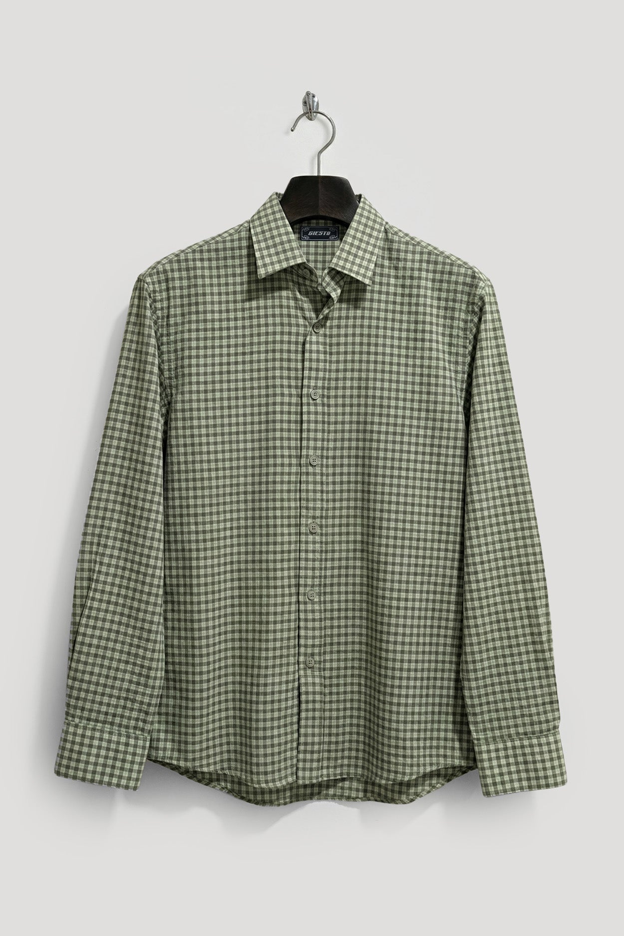 KARE DESENLİ UZUN KOLLU HAKİ GÖMLEK SHIRT