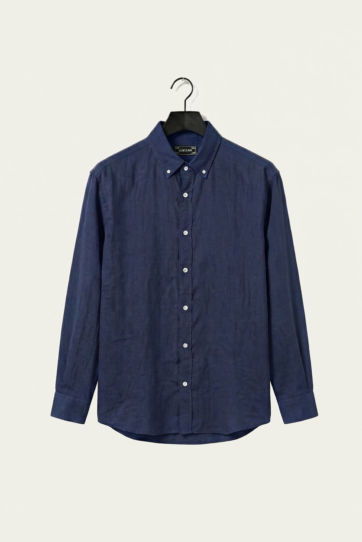 OVERSIZE DRAPED NAVY FRESH LINEN SHIRT