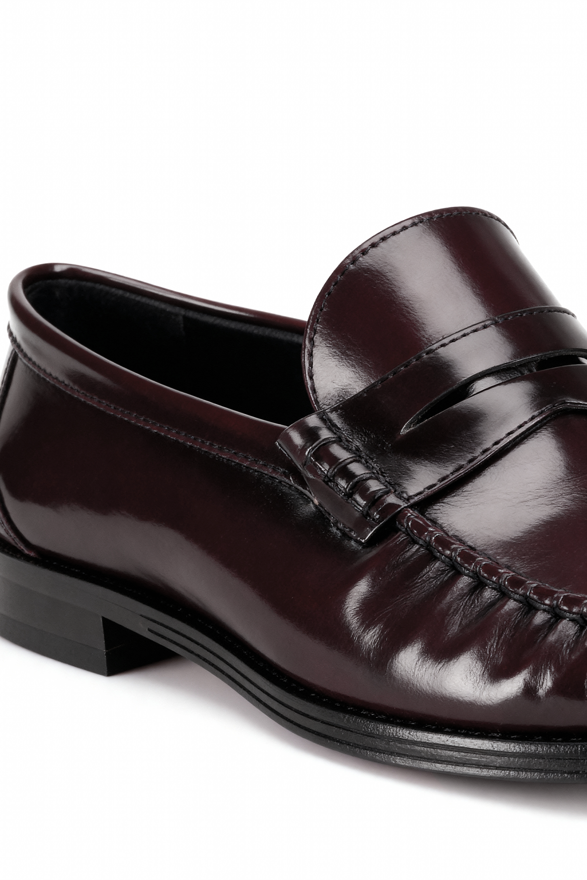 SİYAH BORDO EFEKTLİ LOAFER AYAKKABI