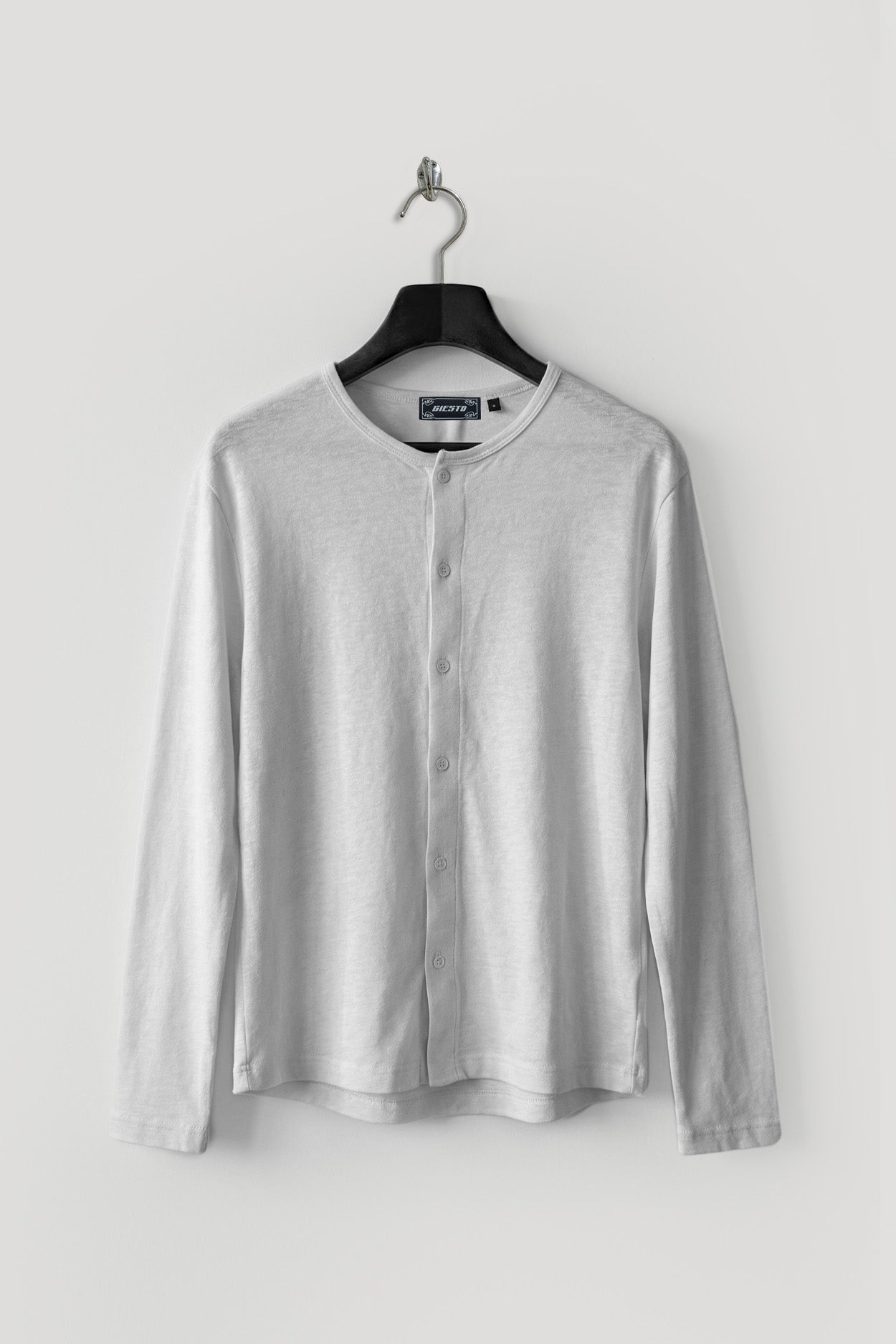 DRAPED KNIT WHITE SHIRT