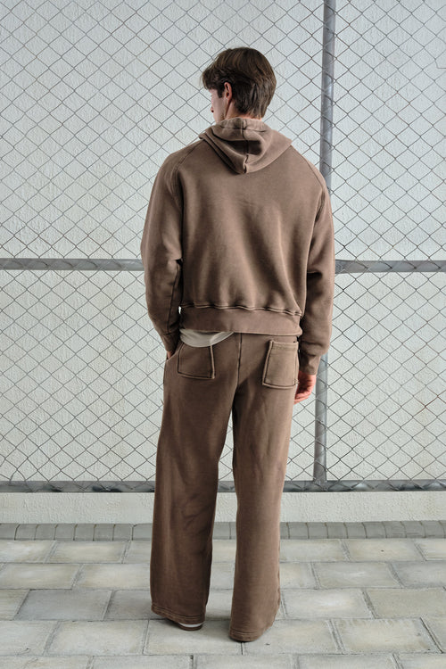 EFFECT WASH BROWN JOGGER PANTS - 4