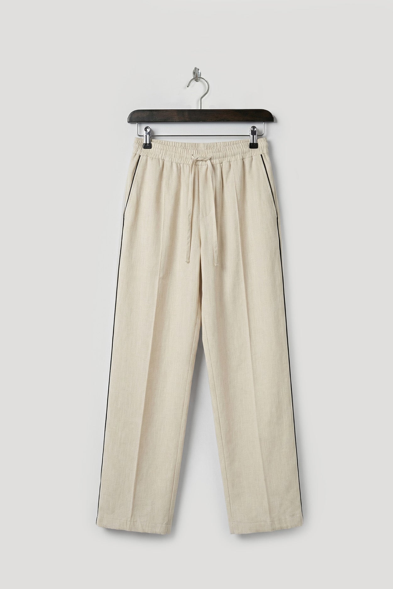 LINEN BLEND BEIGE JOGGER PANTS