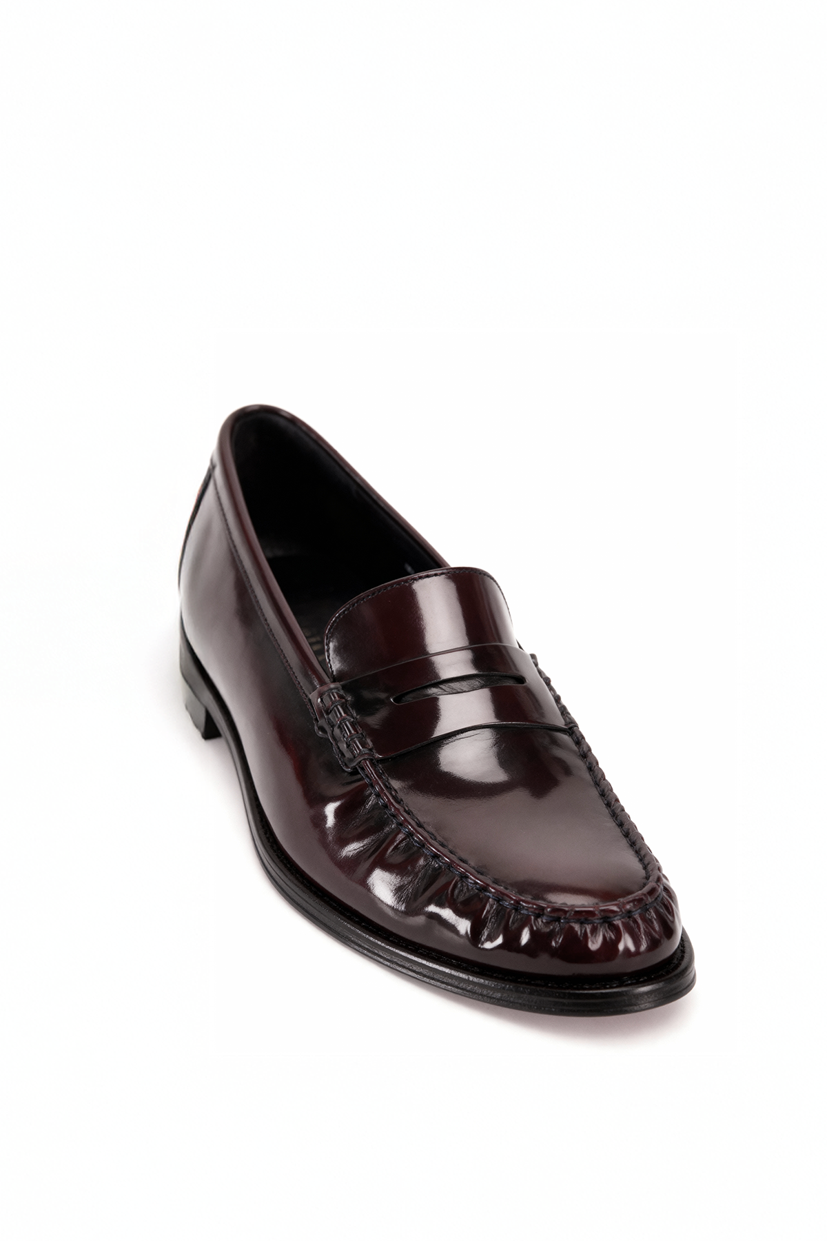 BLACK BURGUNDY EFFECT LOAFER SHOE