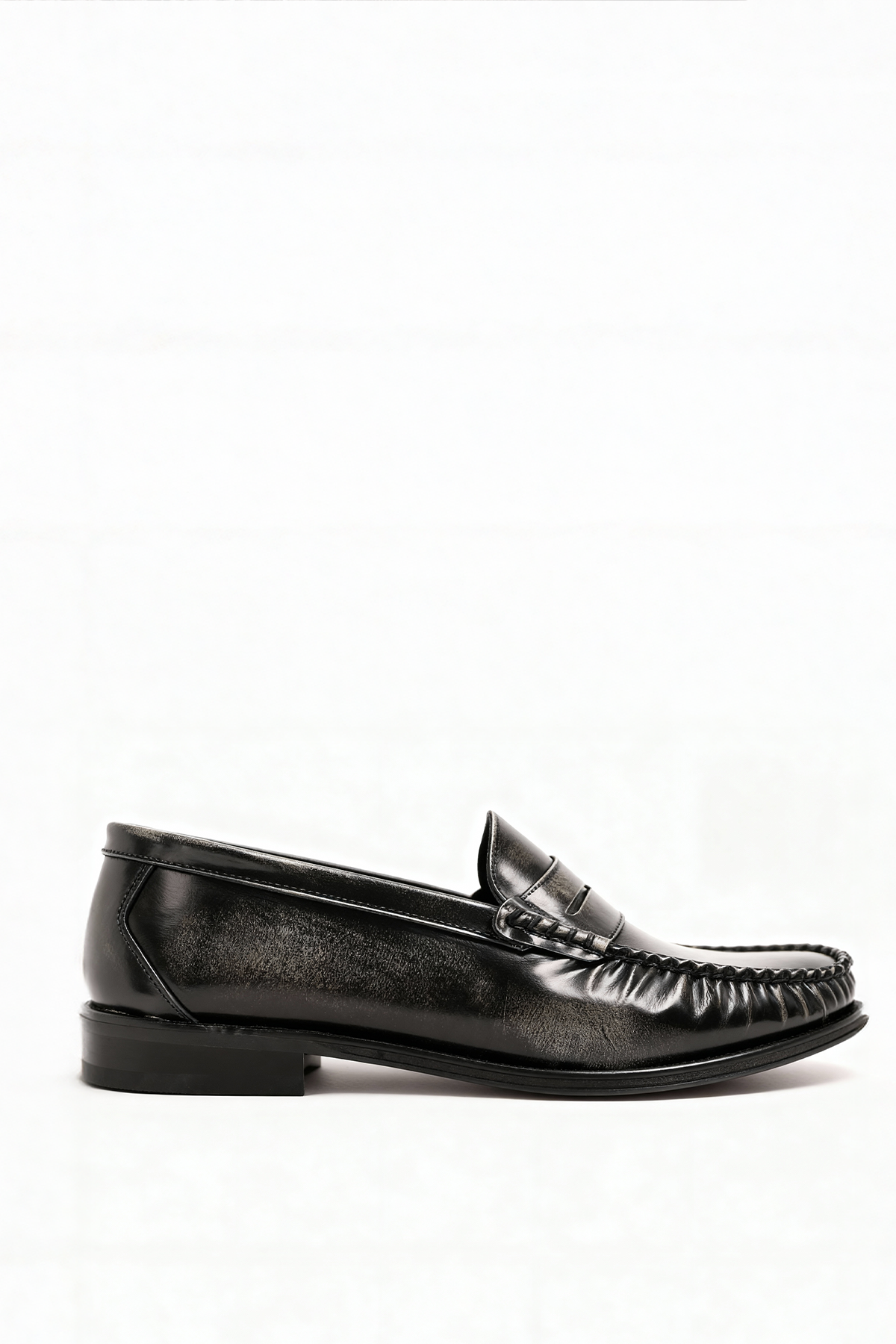 SİYAH GRİ EFEKTLİ LOAFER AYAKKABI