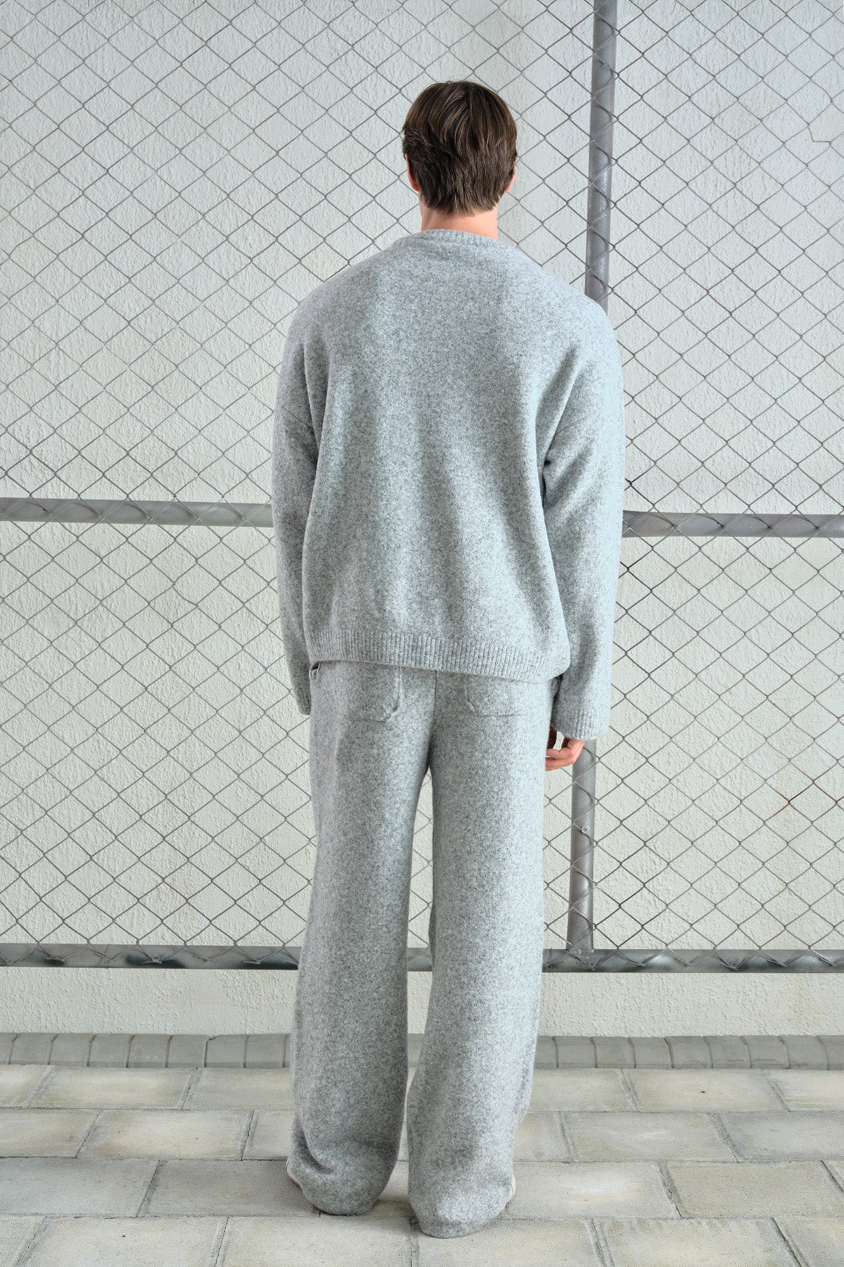 YUMUŞAK DOKULU ÖRGÜ TRİKO GRİ PANTOLON