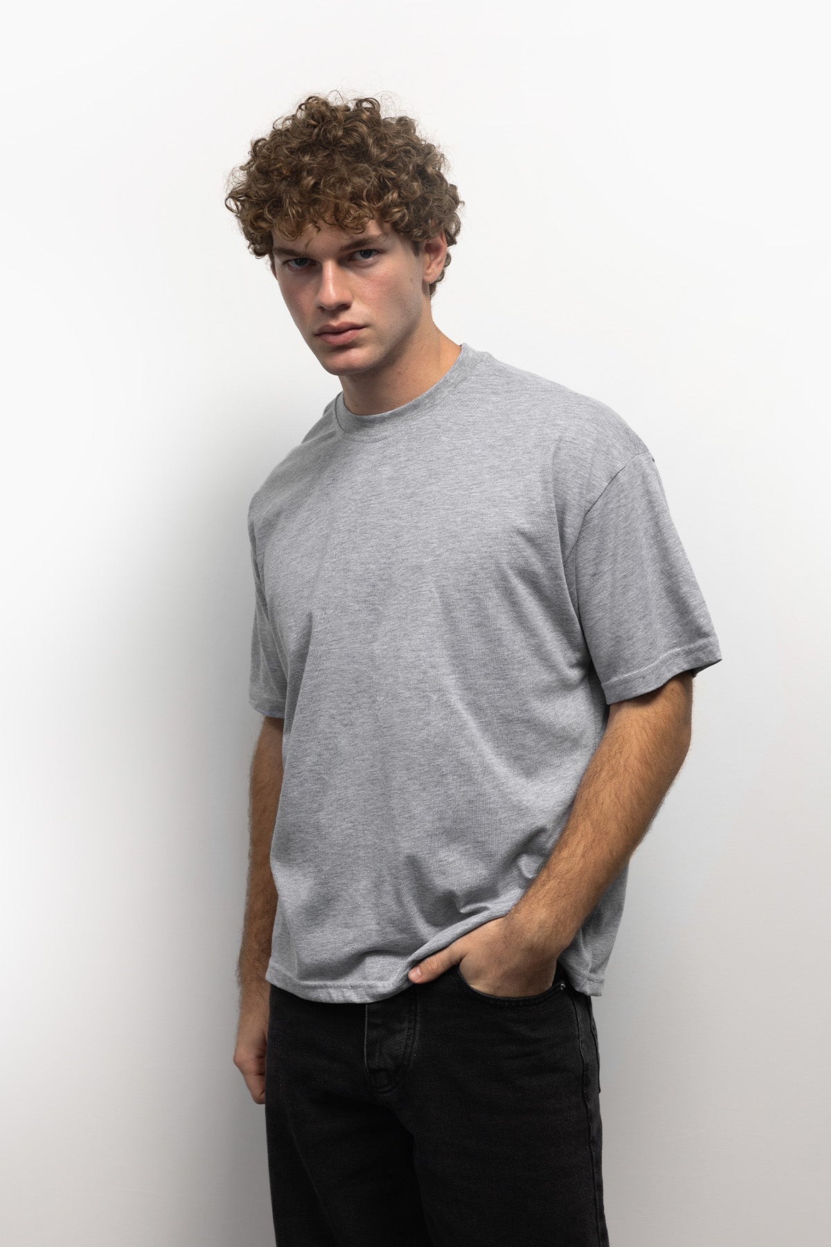 BASIC KISA KOL T-SHIRT - GRİ - T-SHIRT