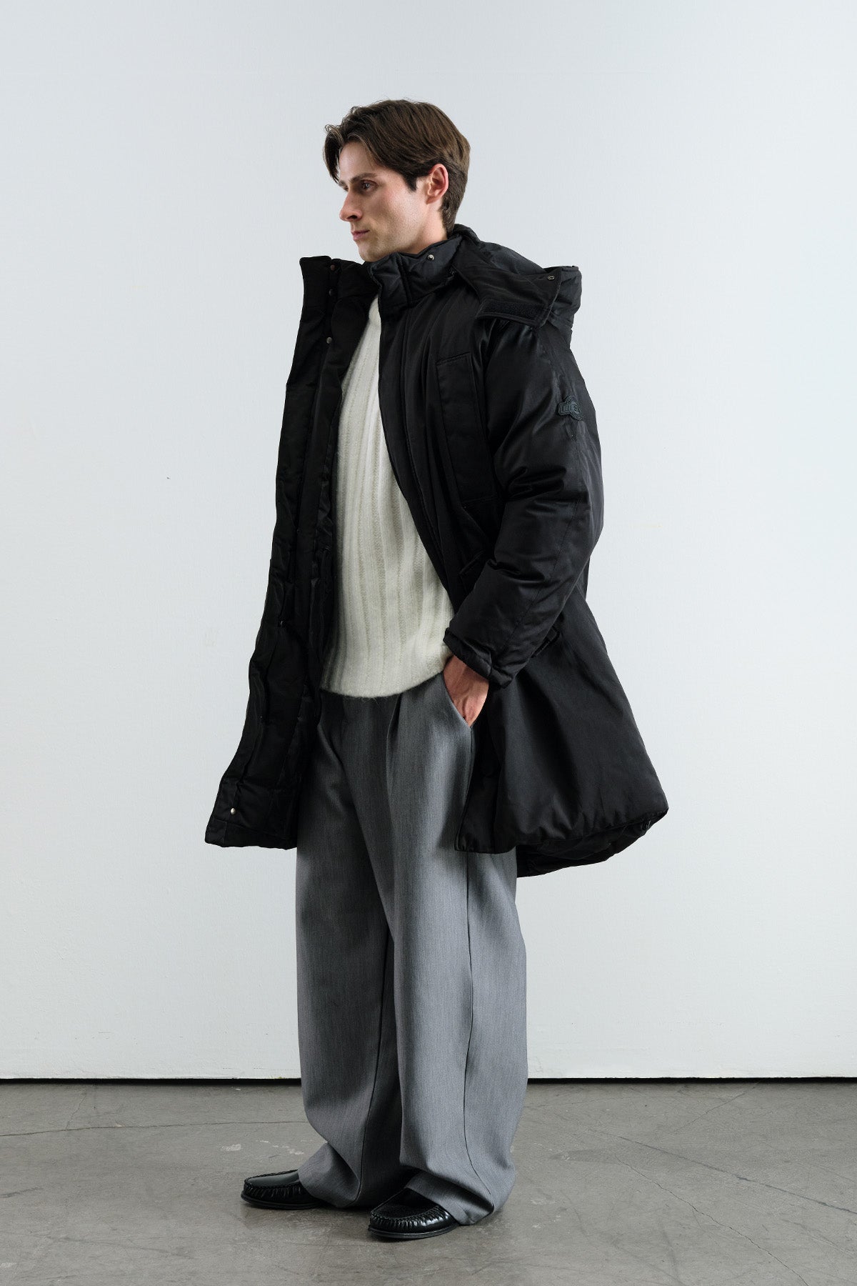 LONG PUFFER BLACK COAT