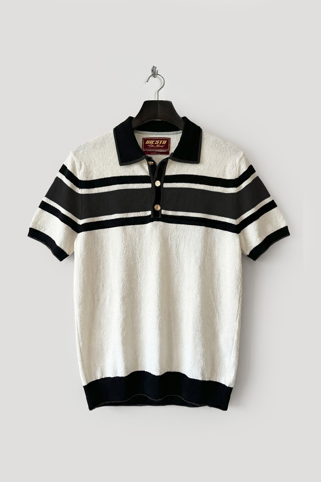 GOLD DÜĞMELİ ÇİZGİLİ POLO YAKA KAHVERENGİ TRİKO T-SHIRT