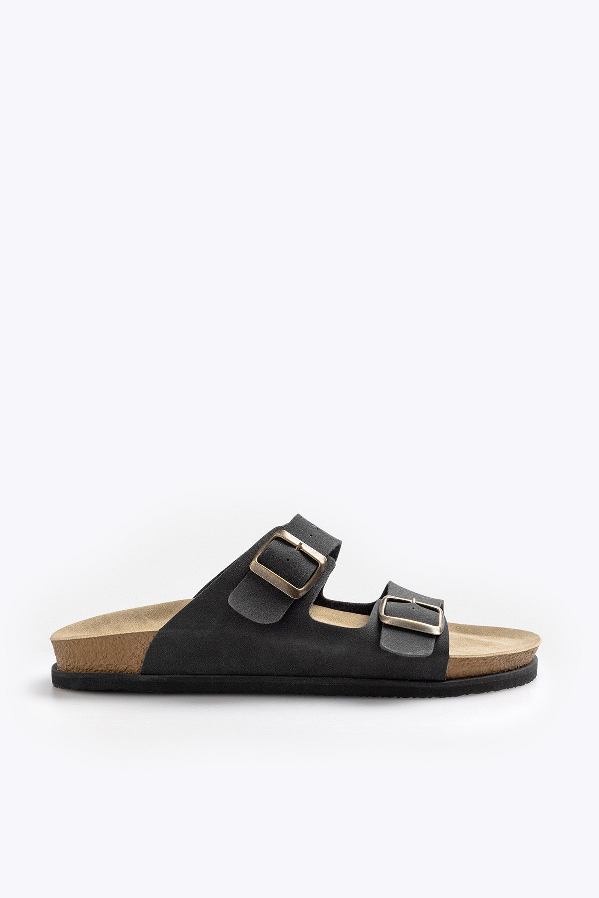 DUAL-STRAP ANTHRACITE SANDALS