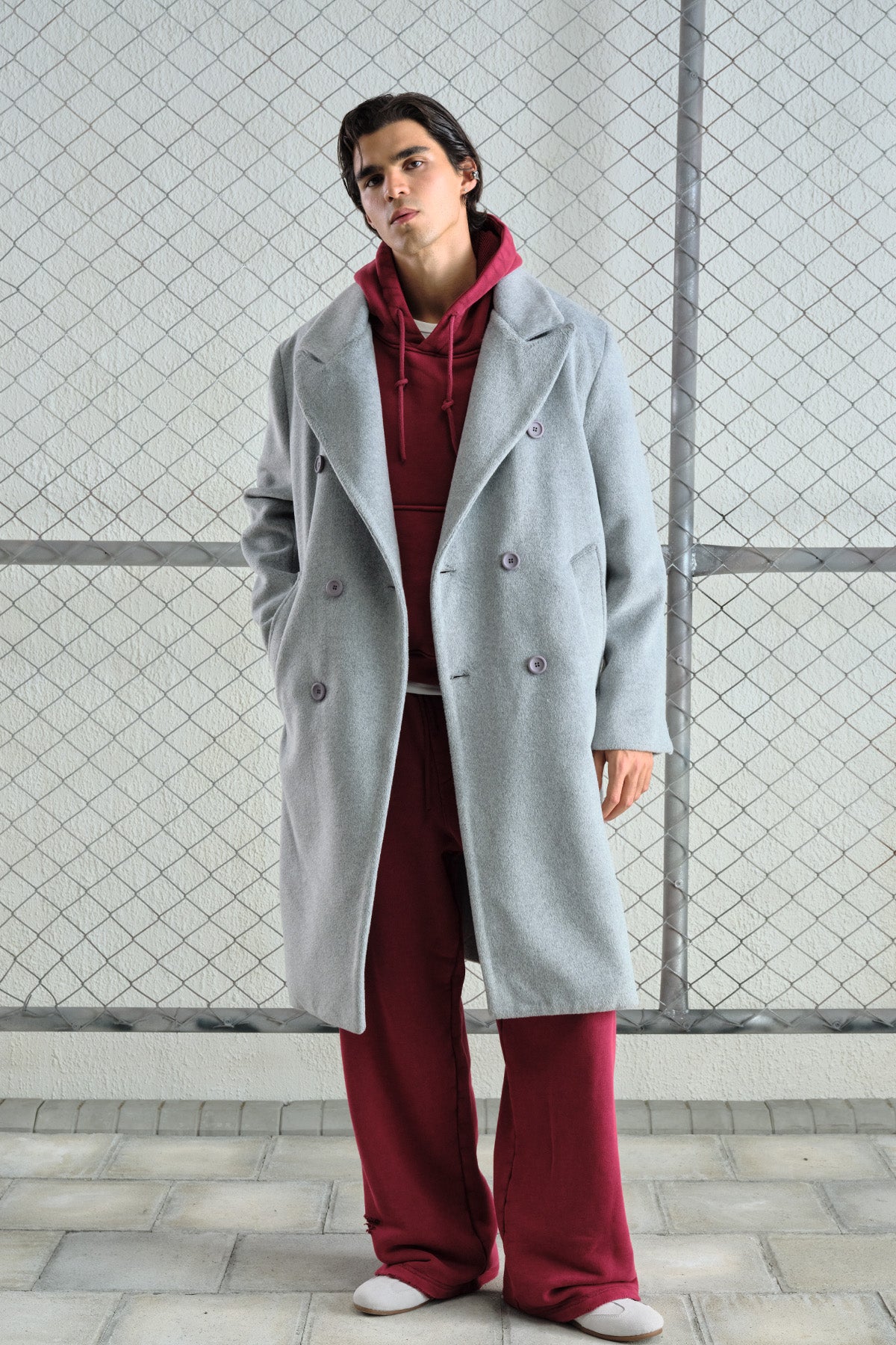 BASIC FELT GREY COAT