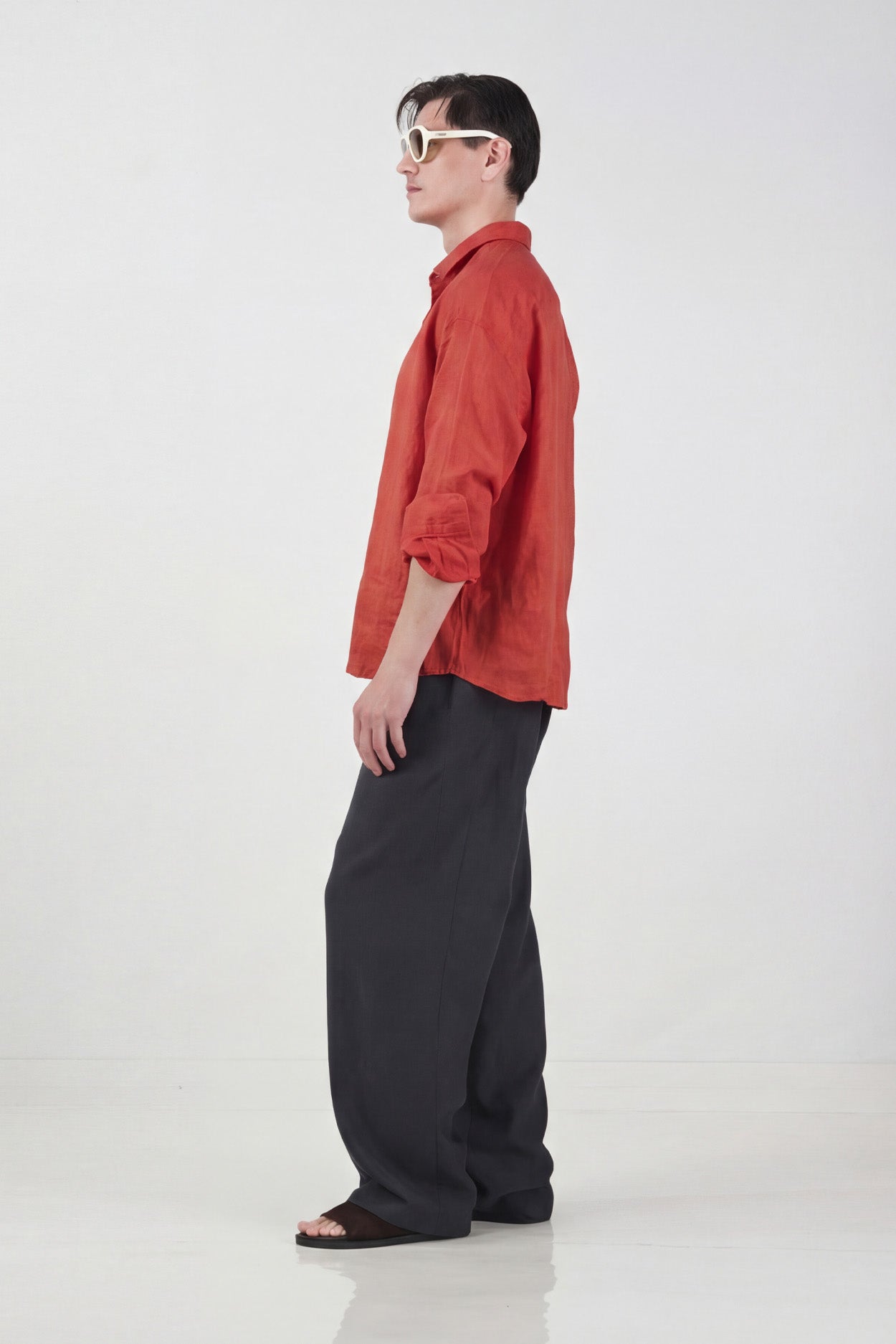 %100 KETEN OVERSIZE KİREMİT GÖMLEK