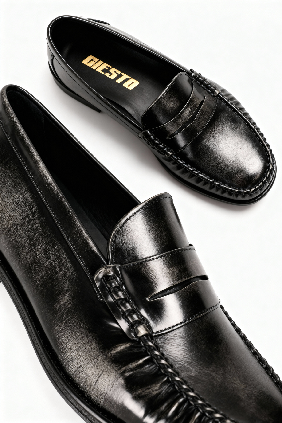 SİYAH GRİ EFEKTLİ LOAFER AYAKKABI