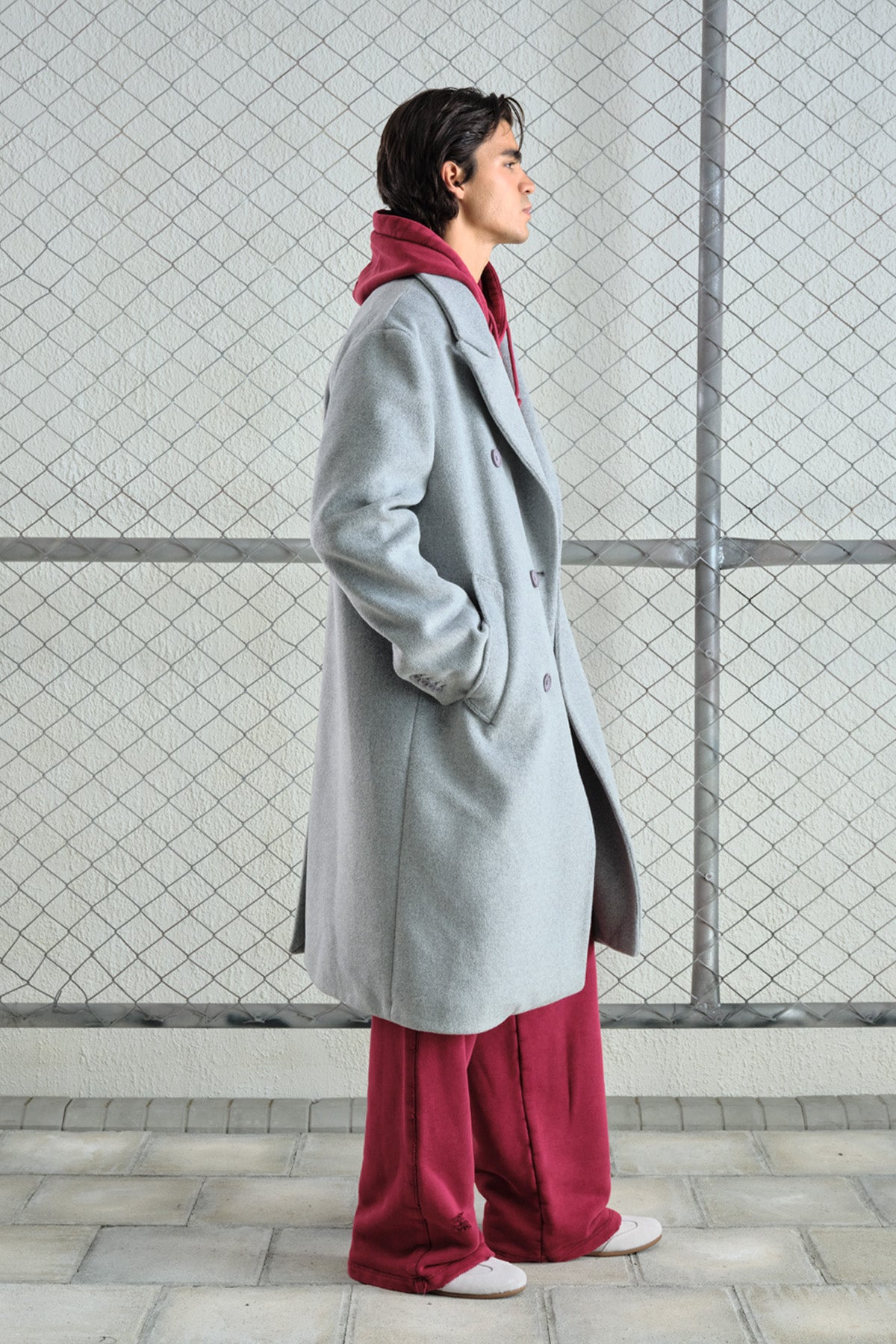 BASIC FELT GREY COAT