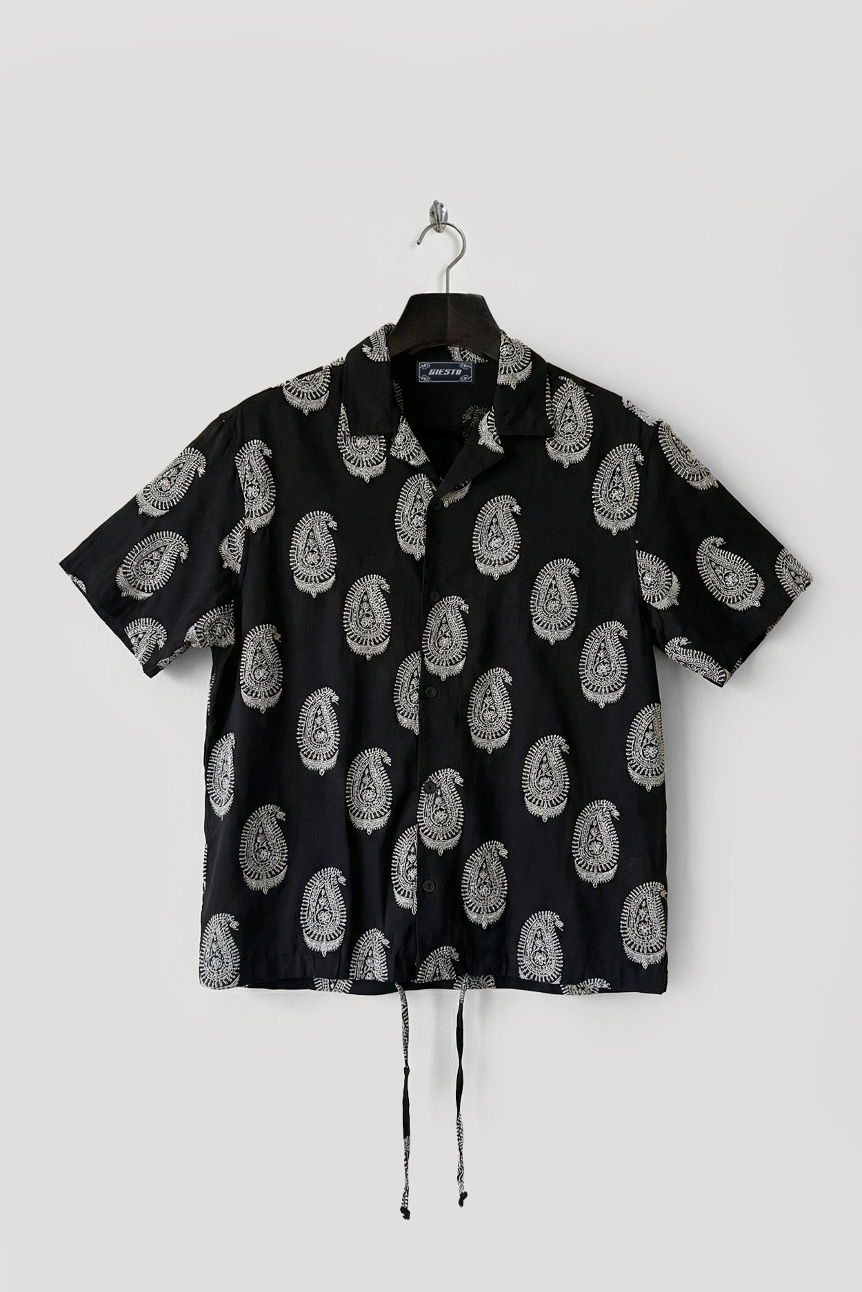 BLACK SHAWL PATTERNED SHIRT