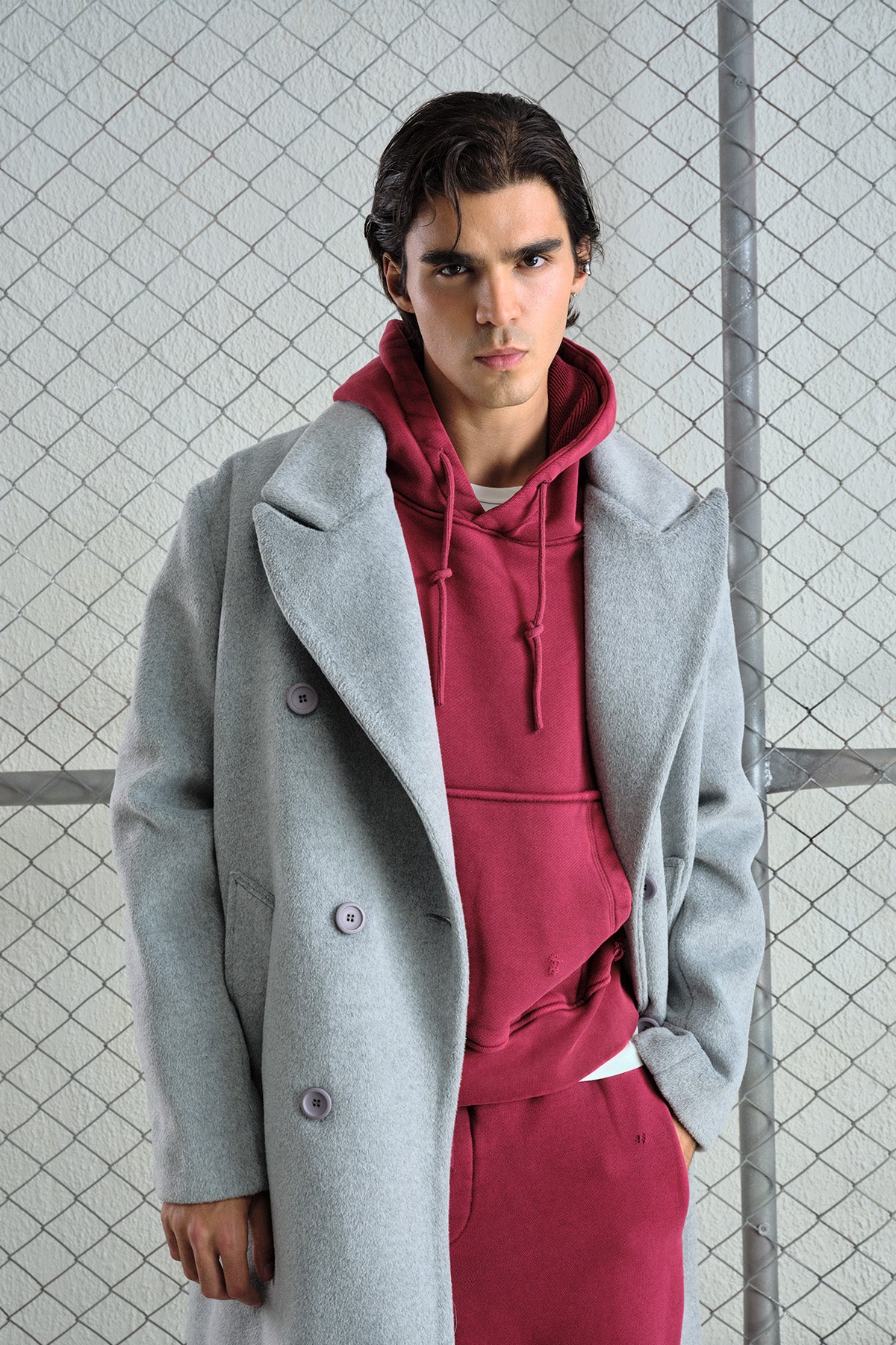 BASIC FELT GREY COAT