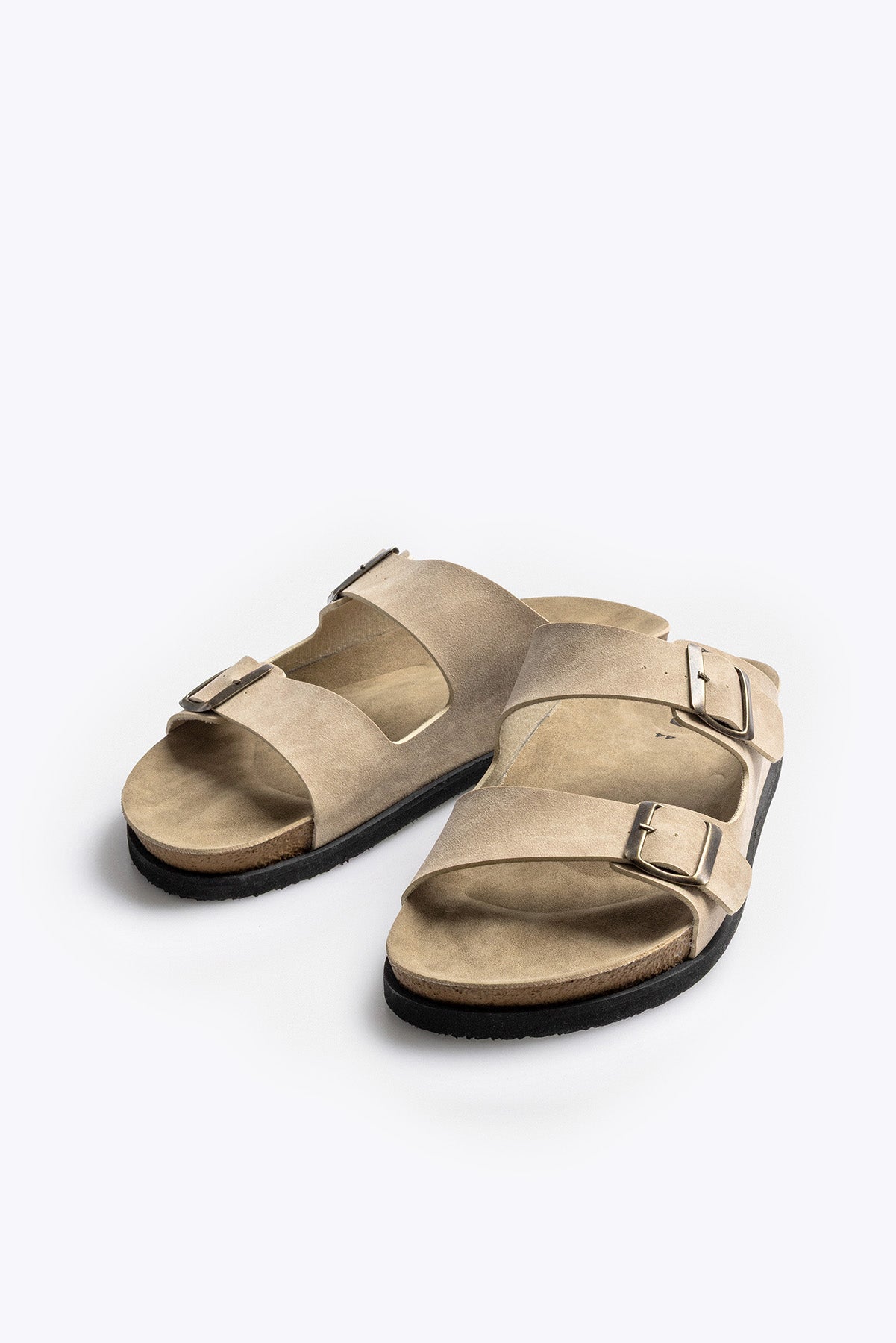 DOUBLE-STRAP CREAM SANDALS