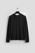 DÖKÜMLÜ SİYAH KETEN TRİKO SWEATSHIRT