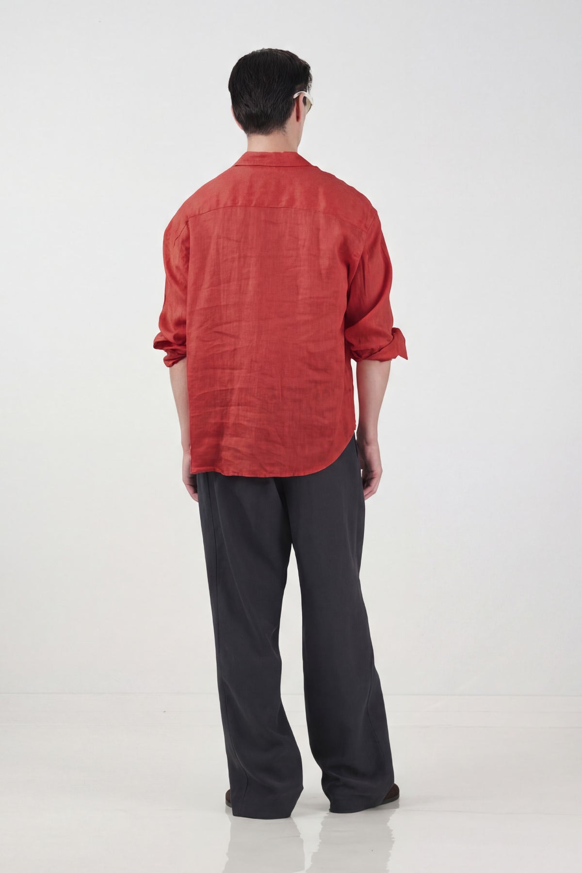 %100 KETEN OVERSIZE KİREMİT GÖMLEK