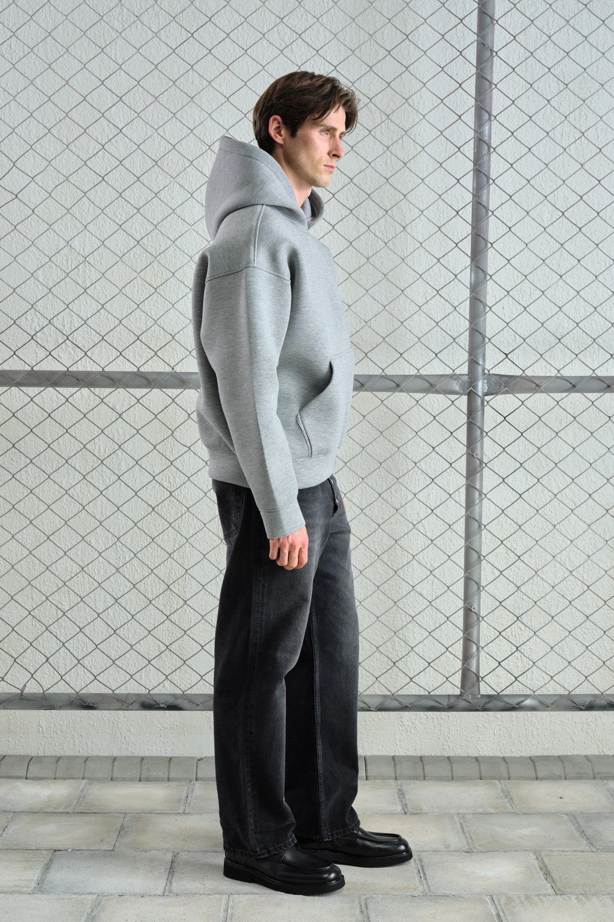 OVERSIZE KAPÜŞONLU SCUBA GRİ SWEATSHIRT