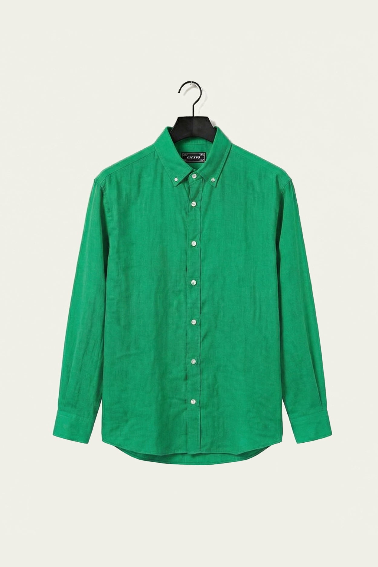 OVERSIZE DÖKÜMLÜ YEŞİL FRESH KETEN GÖMLEK