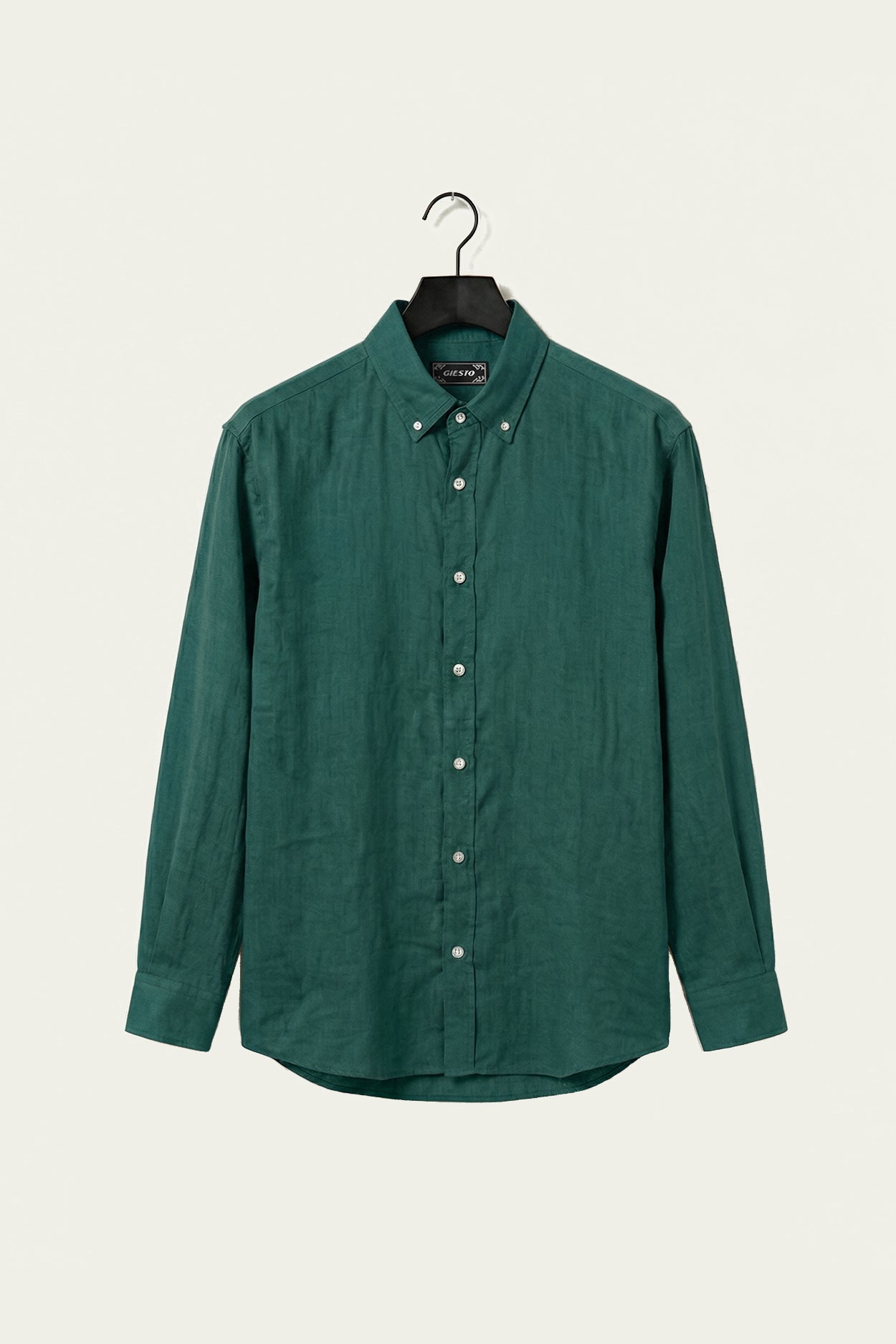 OVERSIZE DÖKÜMLÜ PETROL YEŞİL FRESH KETEN GÖMLEK