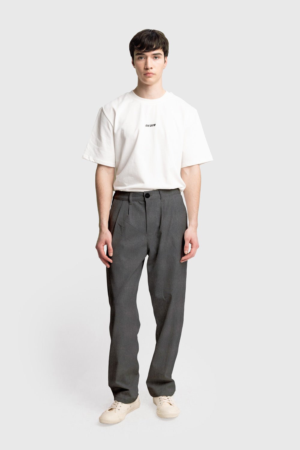 PLEATED DRAPED TROUSERS - ANTHRACITE
