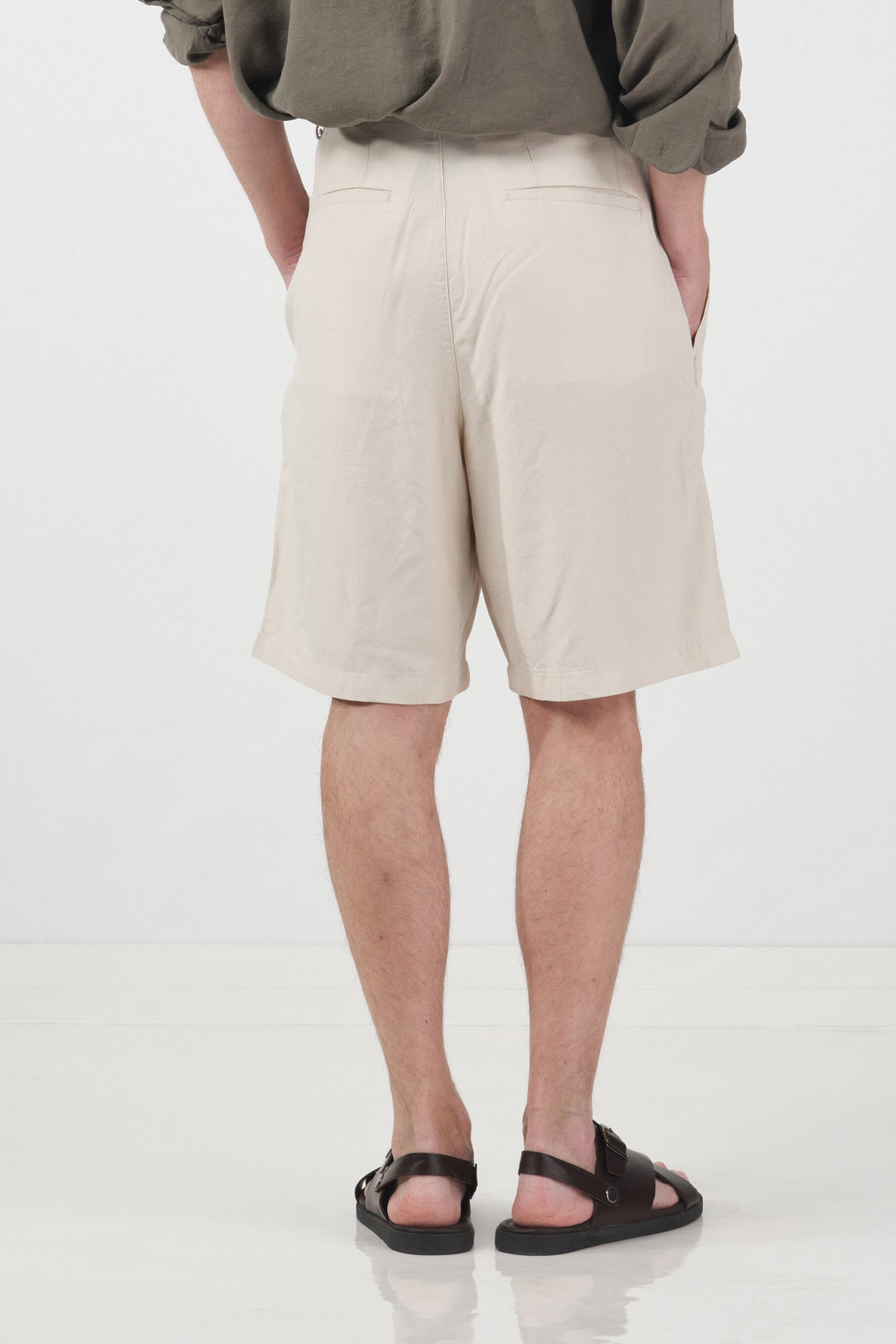 DÖKÜMLÜ KLASİK BEJ TENSEL ŞORT