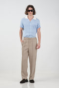 CONTRAST BINDING CLASSIC BEIGE TROUSERS
