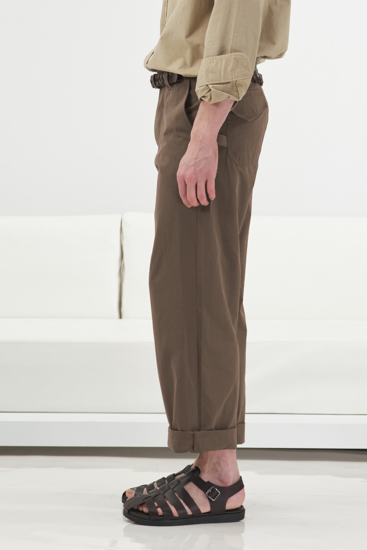 CLASSIC BROWN UTILITY PANTS WITH POCKETS