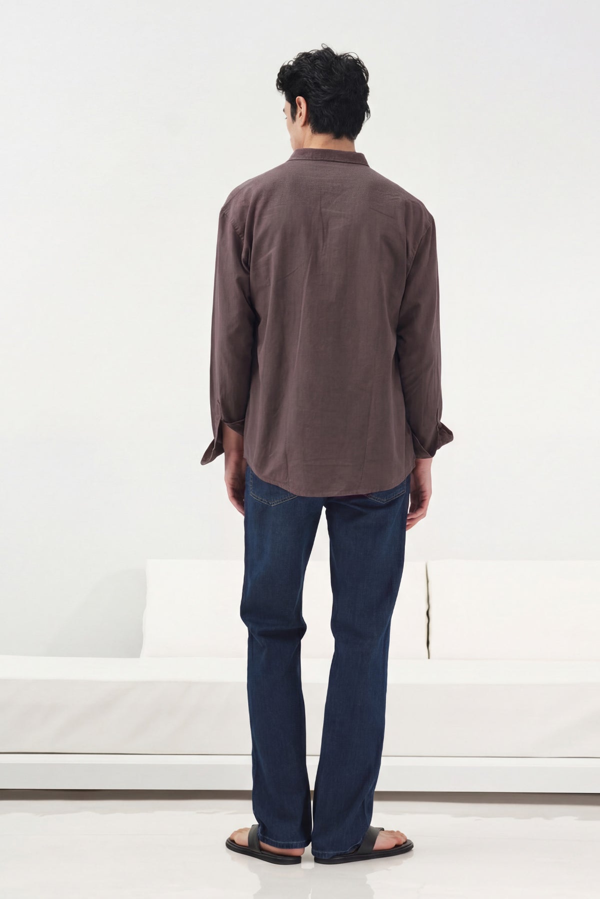 OVERSIZE DÖKÜMLÜ KAHVERENGİ FRESH KETEN GÖMLEK