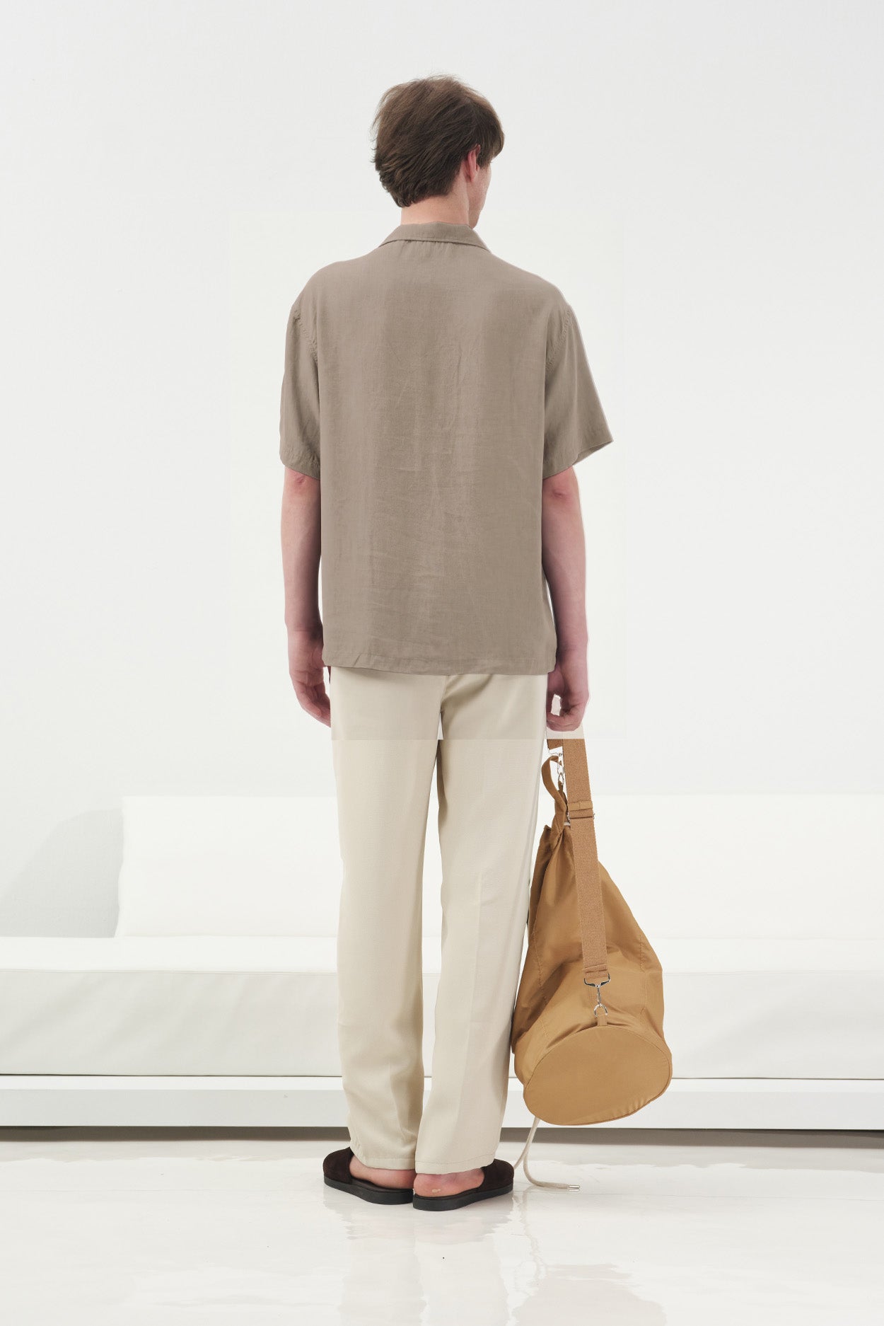 KISA KOLLU KLASİK HAKİ TENSEL GÖMLEK