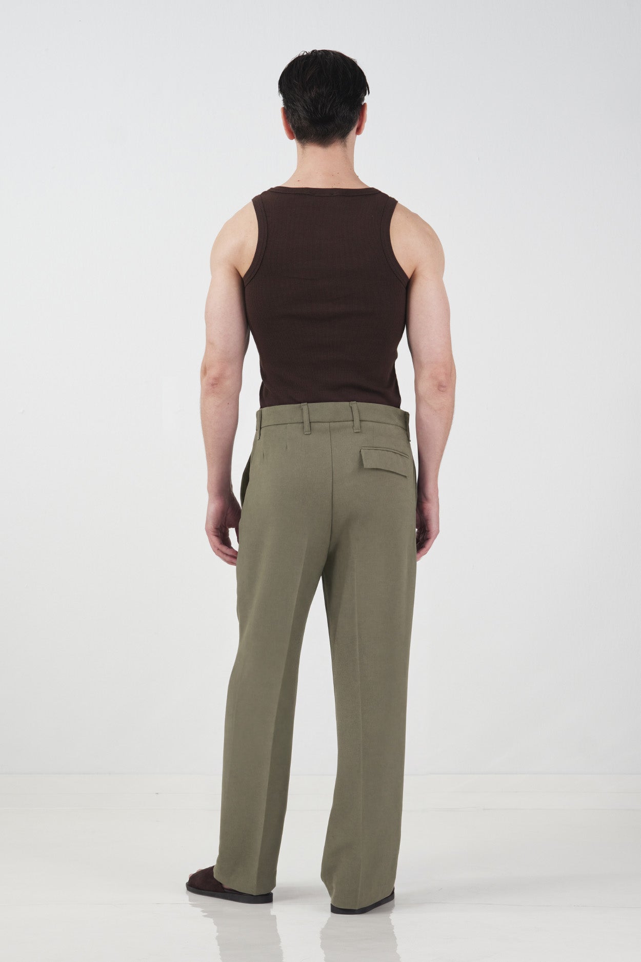 DOKULU REGULAR FIT KLASİK HAKİ PANTOLON