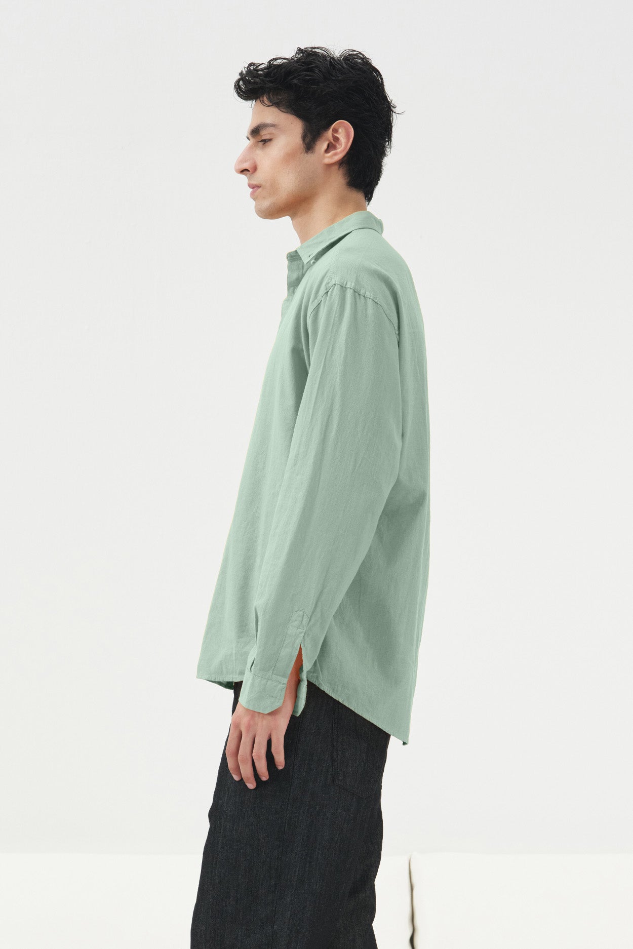 OVERSIZE DÖKÜMLÜ MİNT FRESH KETEN GÖMLEK