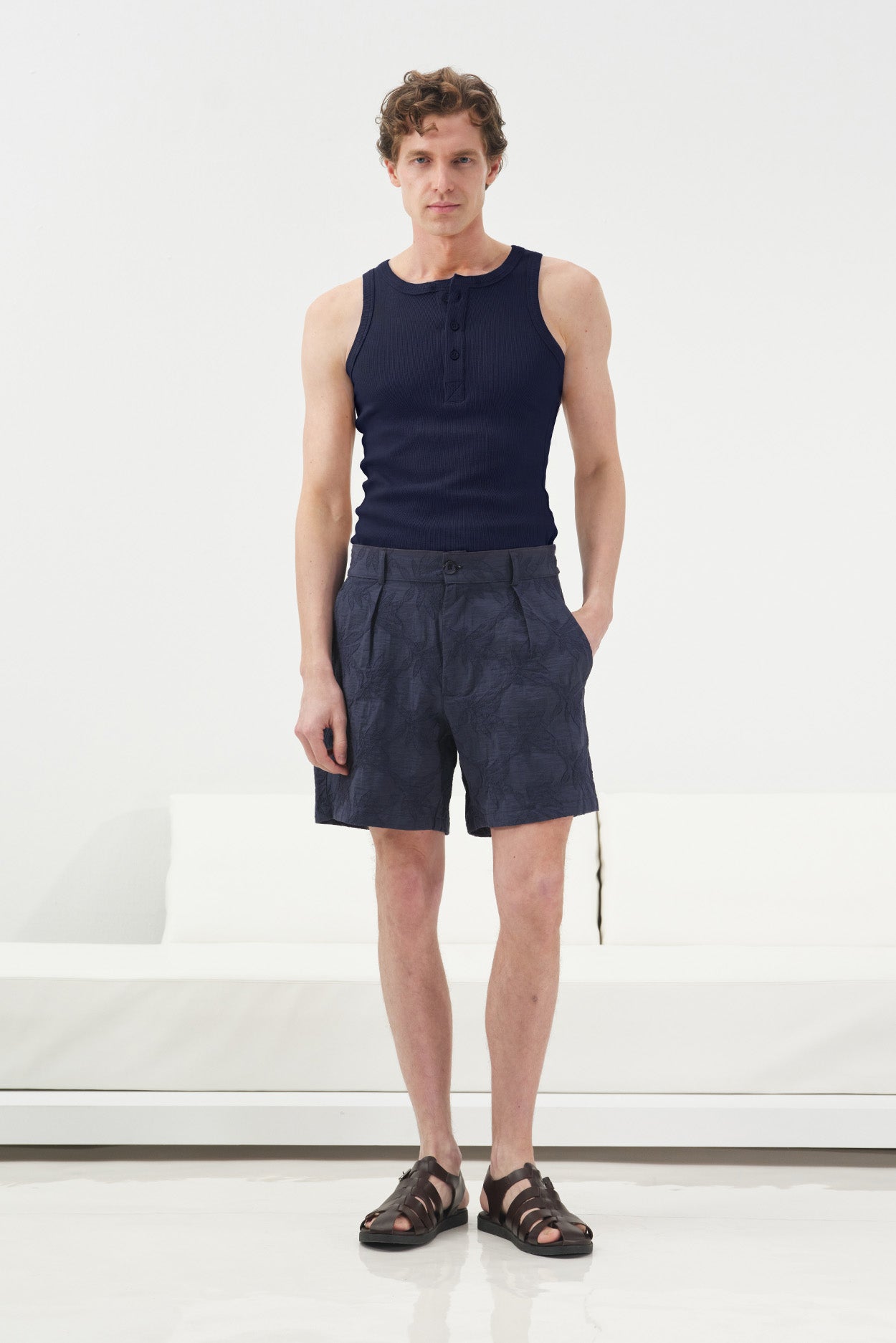 YARIM PATLI LACİVERT ATLET