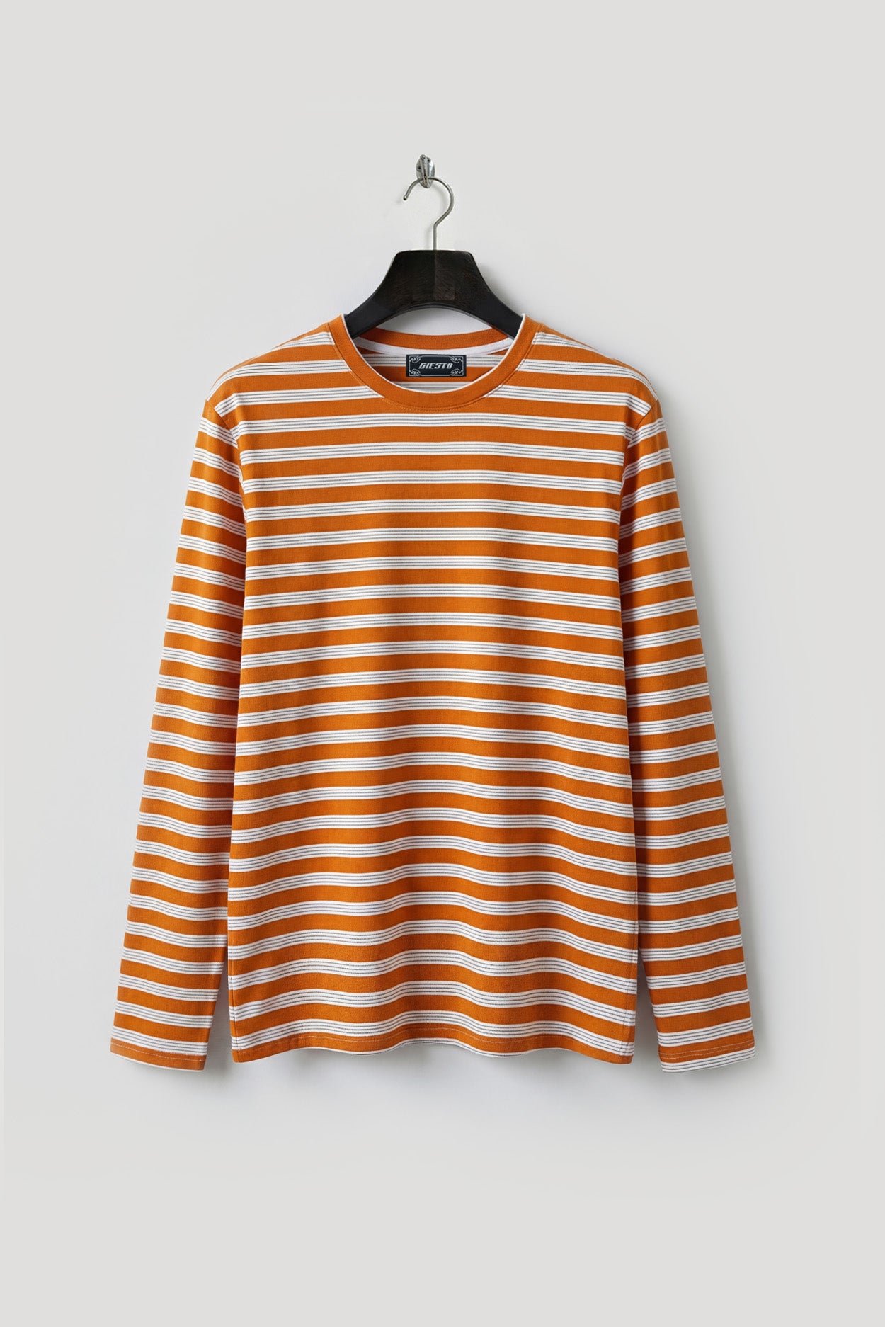 LONG SLEEVE STRIPED ORANGE T-SHIRT