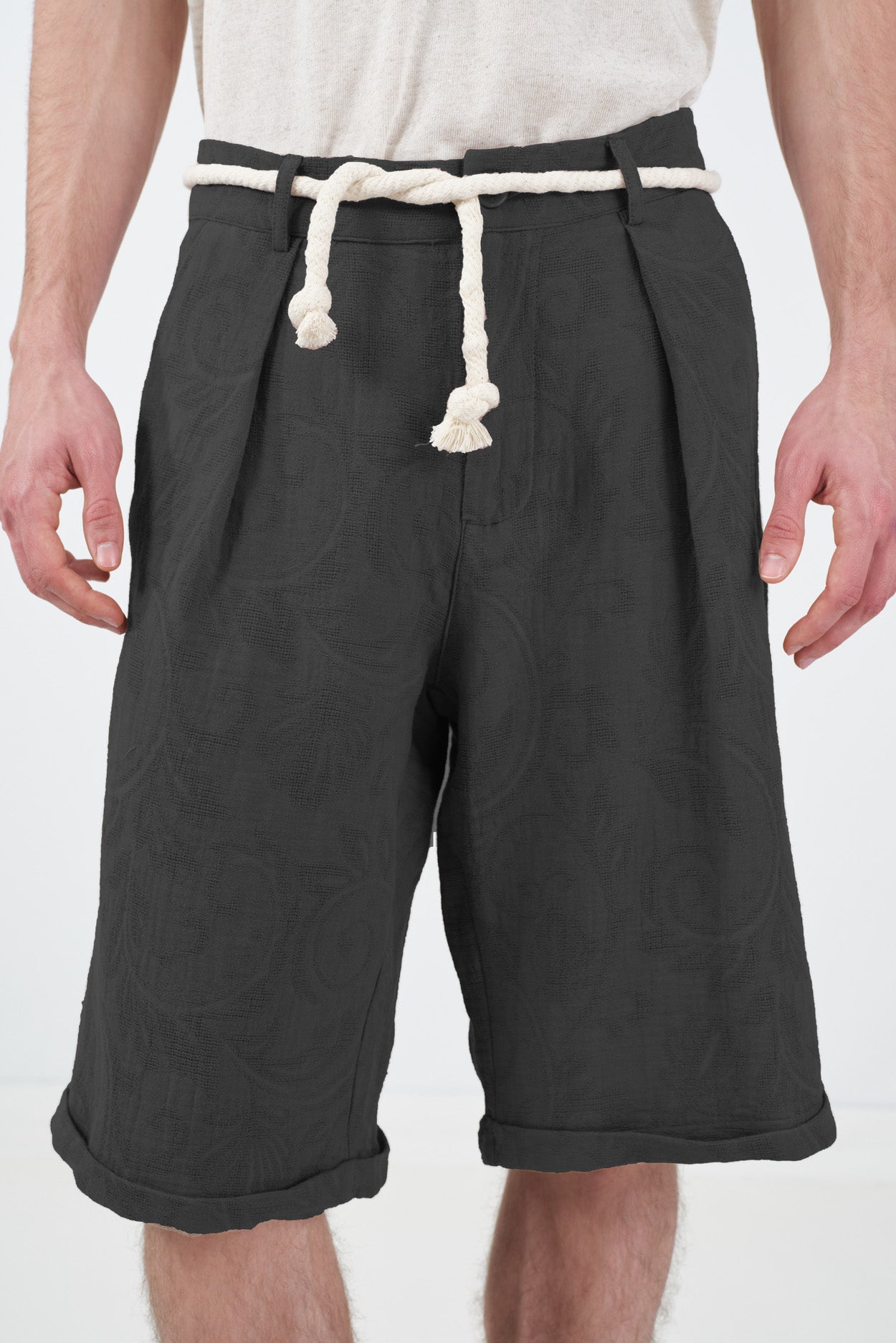 DOKULU ANTRASİT MÜSLİN ŞORT