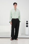 DOUBLE PLEATED DRAPEY BLACK MODAL TROUSERS