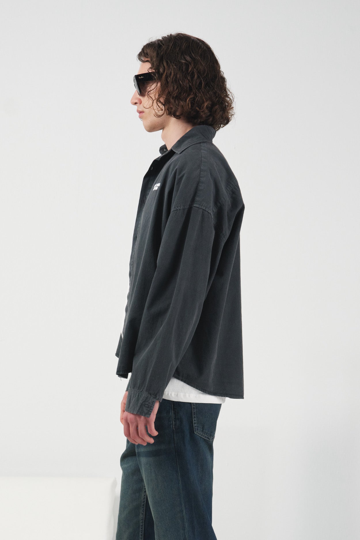 EFFECTIVE CROP ANTHRACITE SHIRT